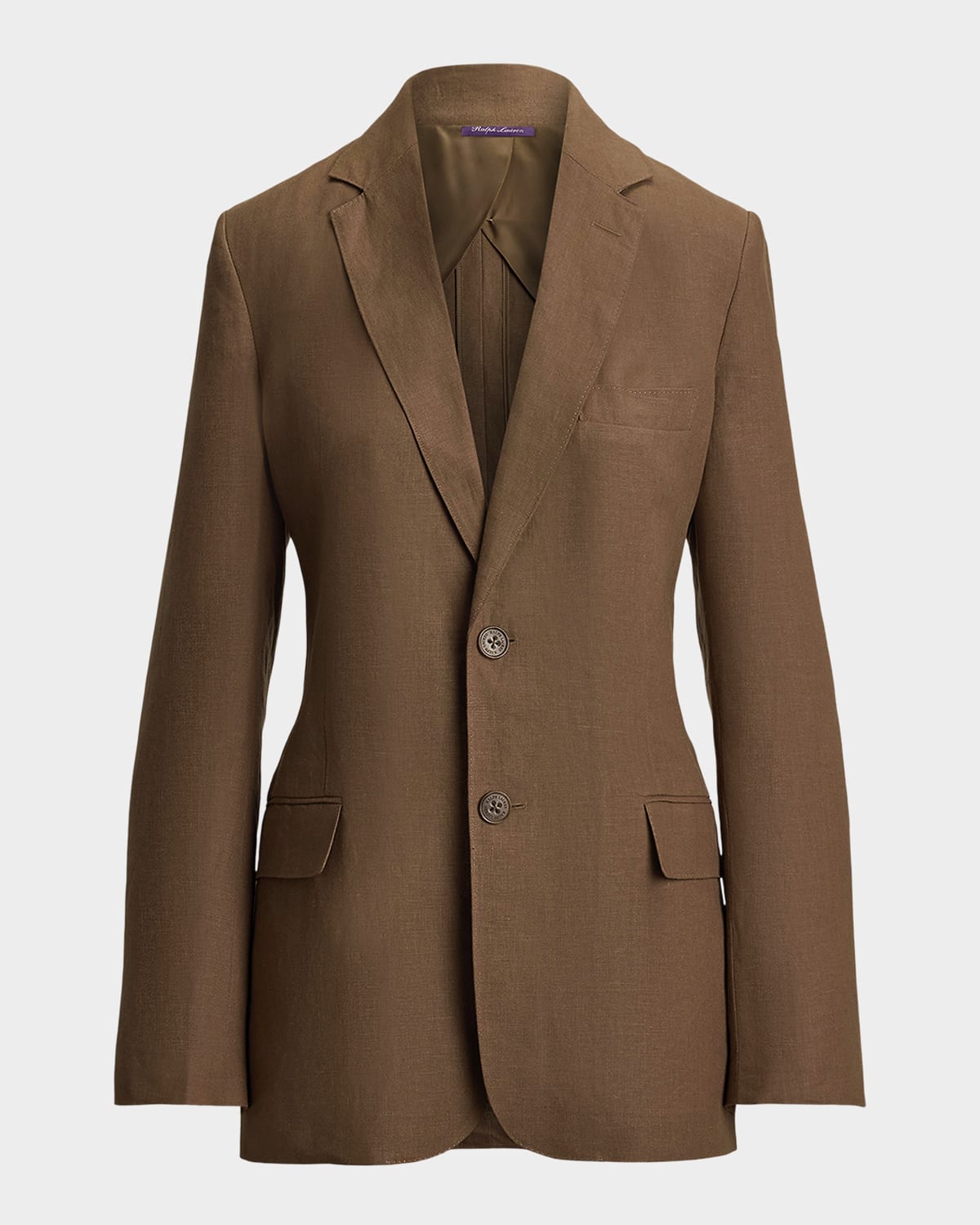 Ralph Lauren Marcy Linen Classic Jacket In Brown