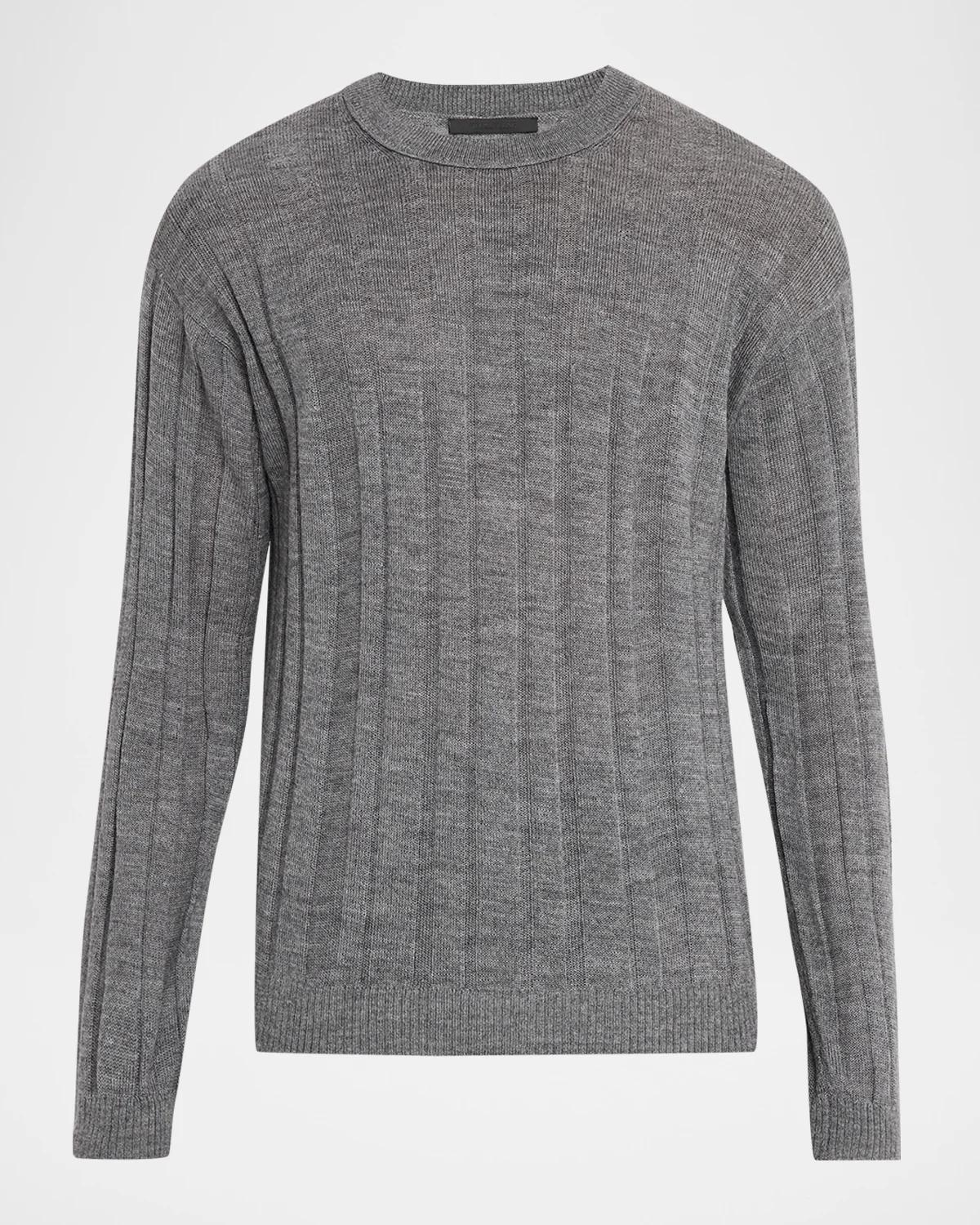 Helmut Lang Men's Wide-Rib Wool and Nylon Crewneck Sweater