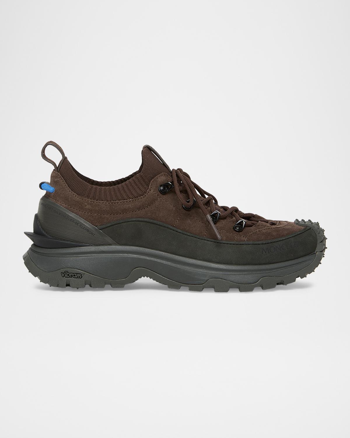 Moncler Trailgrip Lite3 Nubuck and Suede Low-Top Sneakers