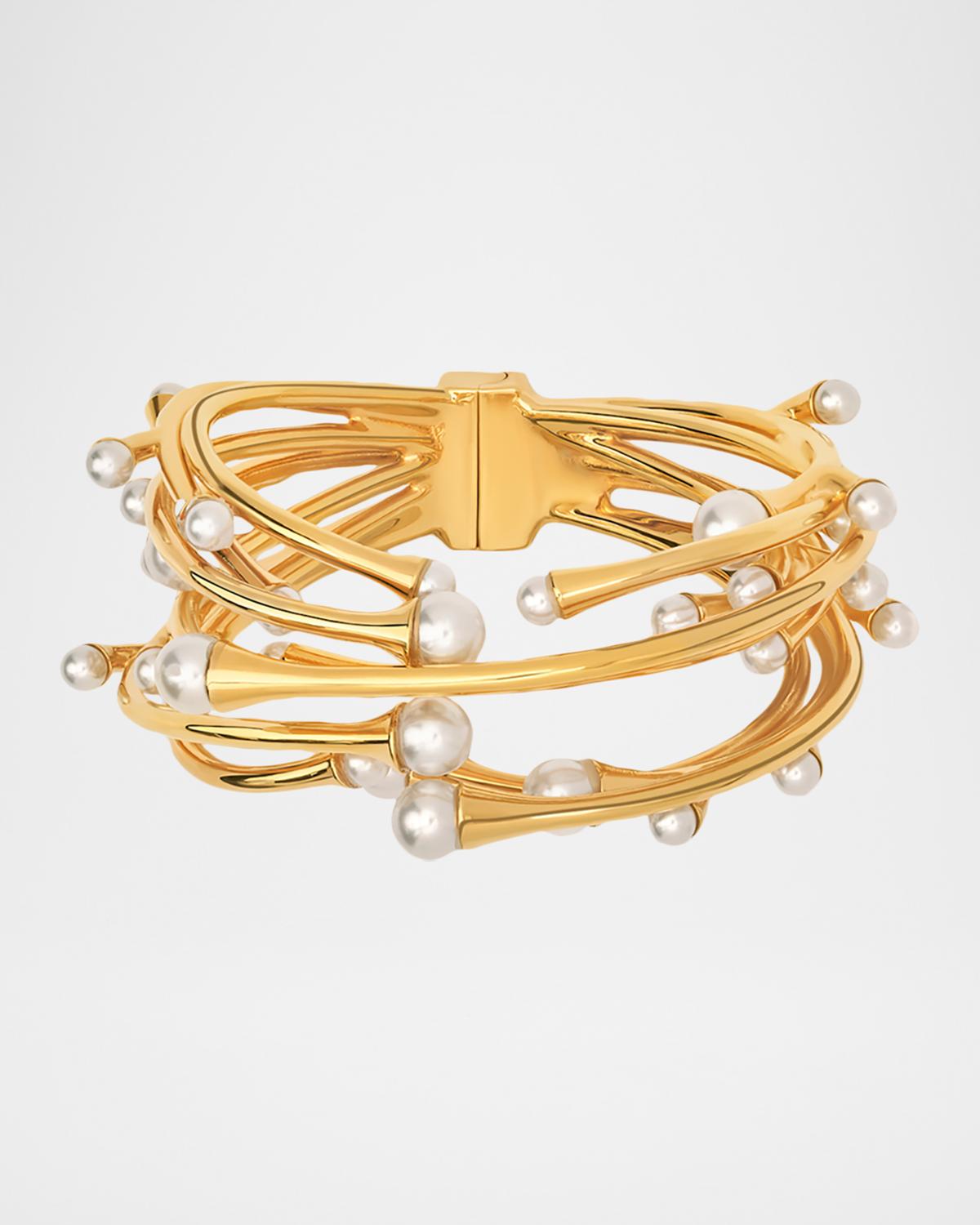 Pearly Nest Cuff Bracelet
