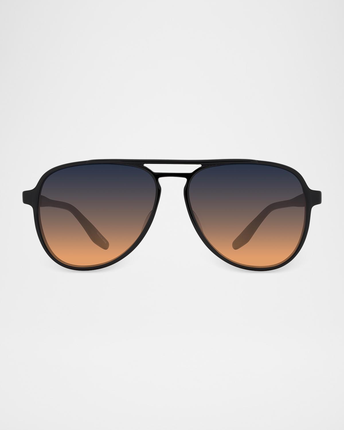 Barton Perreira Men's Hartmann Acetate Aviator Sunglasses