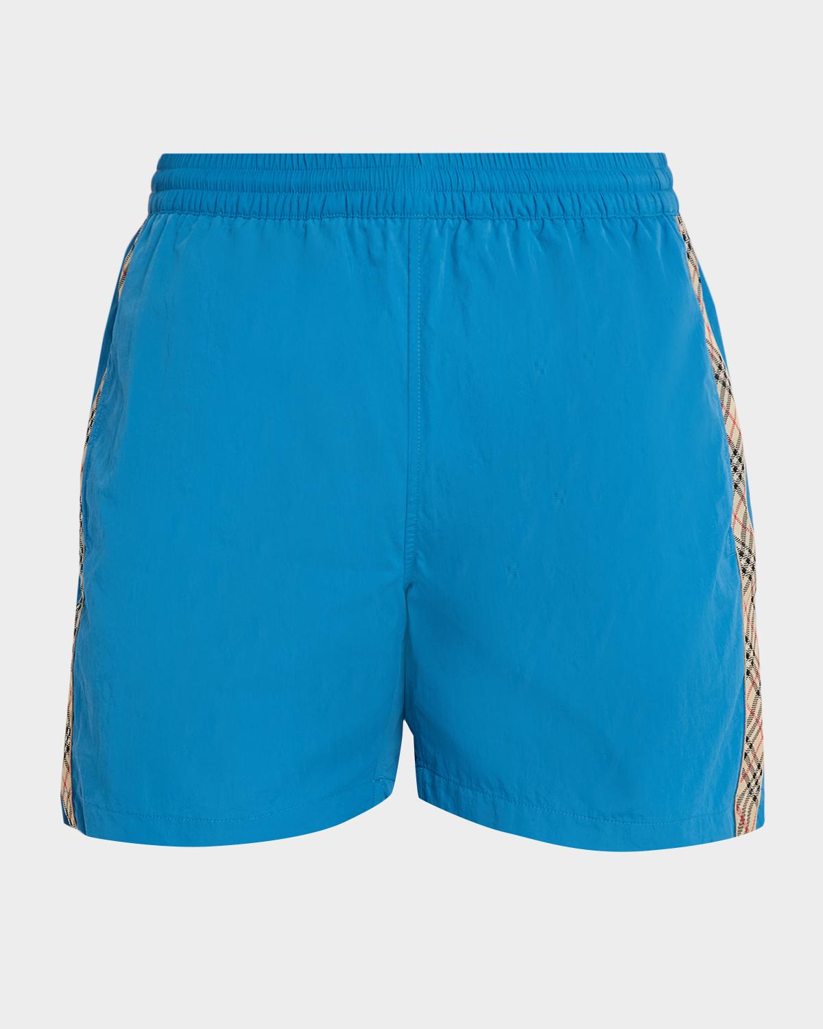 Burberry Men's Check-Trim Nylon Swim Trunks