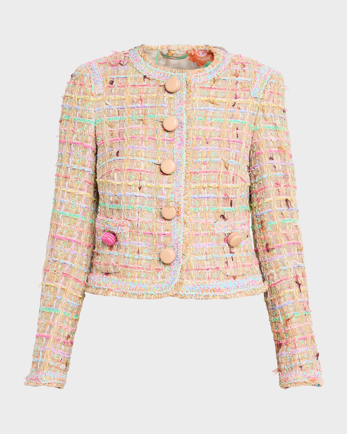 Maison Common Cotton Blend Tweed Macaroon Jacket
