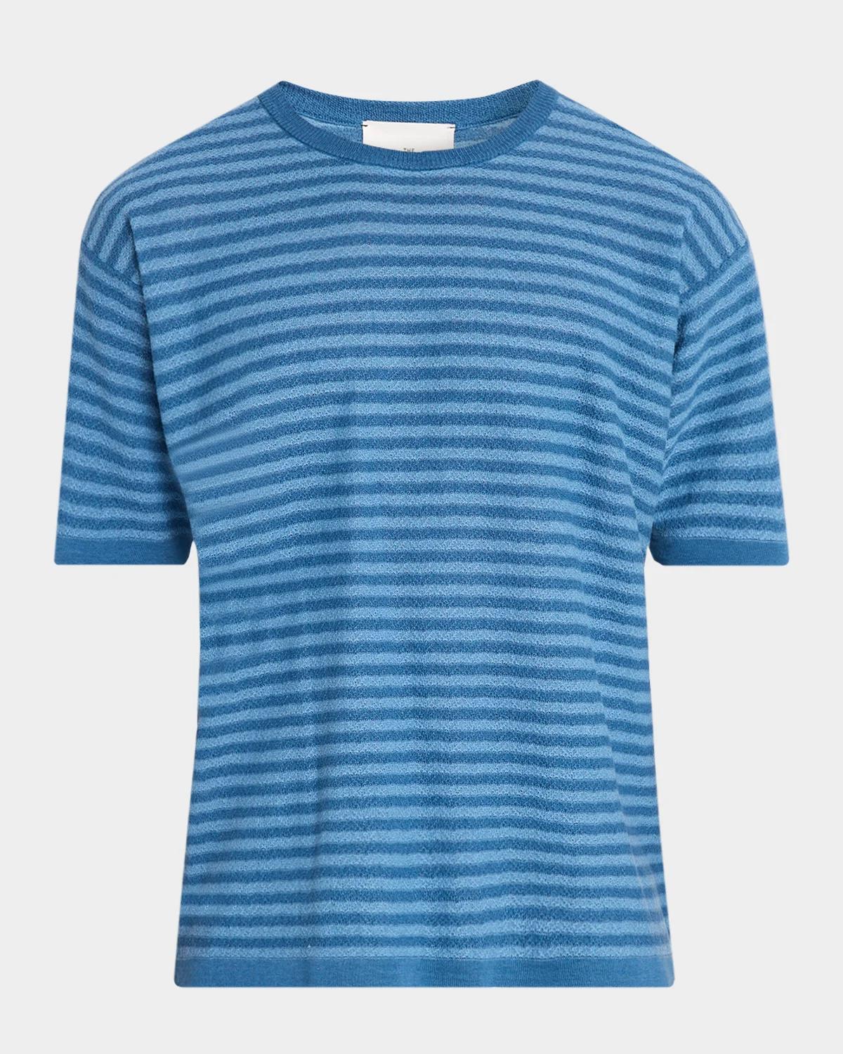 The Elder Statesman Men's Stripe Boxy-Fit Crewneck T-Shirt