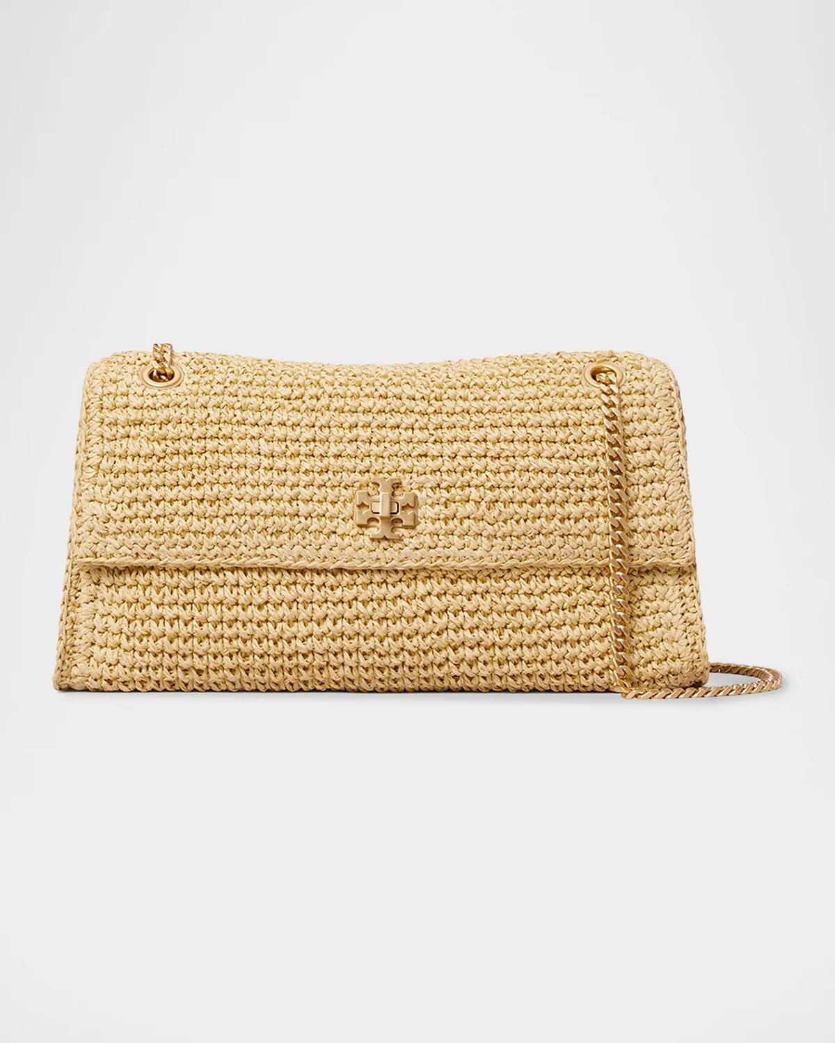 Kira Turnlock Raffia Shoulder Bag