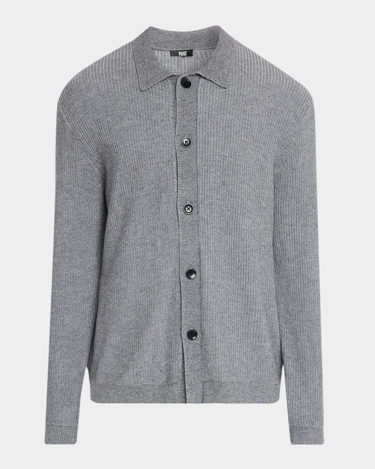 Men & apos;s Spokane Plaited Wool and Cotton Cardigan