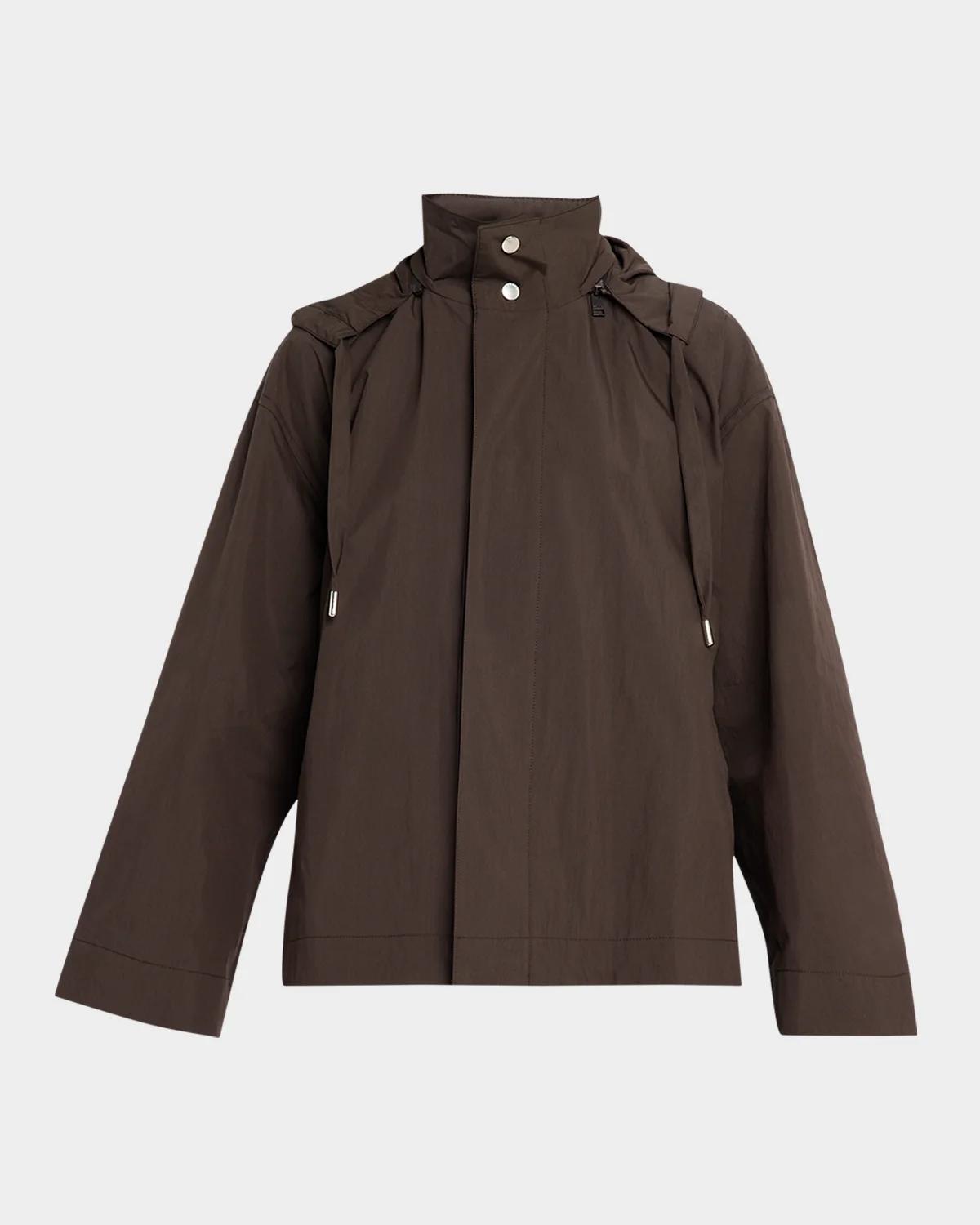 Frame The Cropped Canopy Jacket In Ash Brown