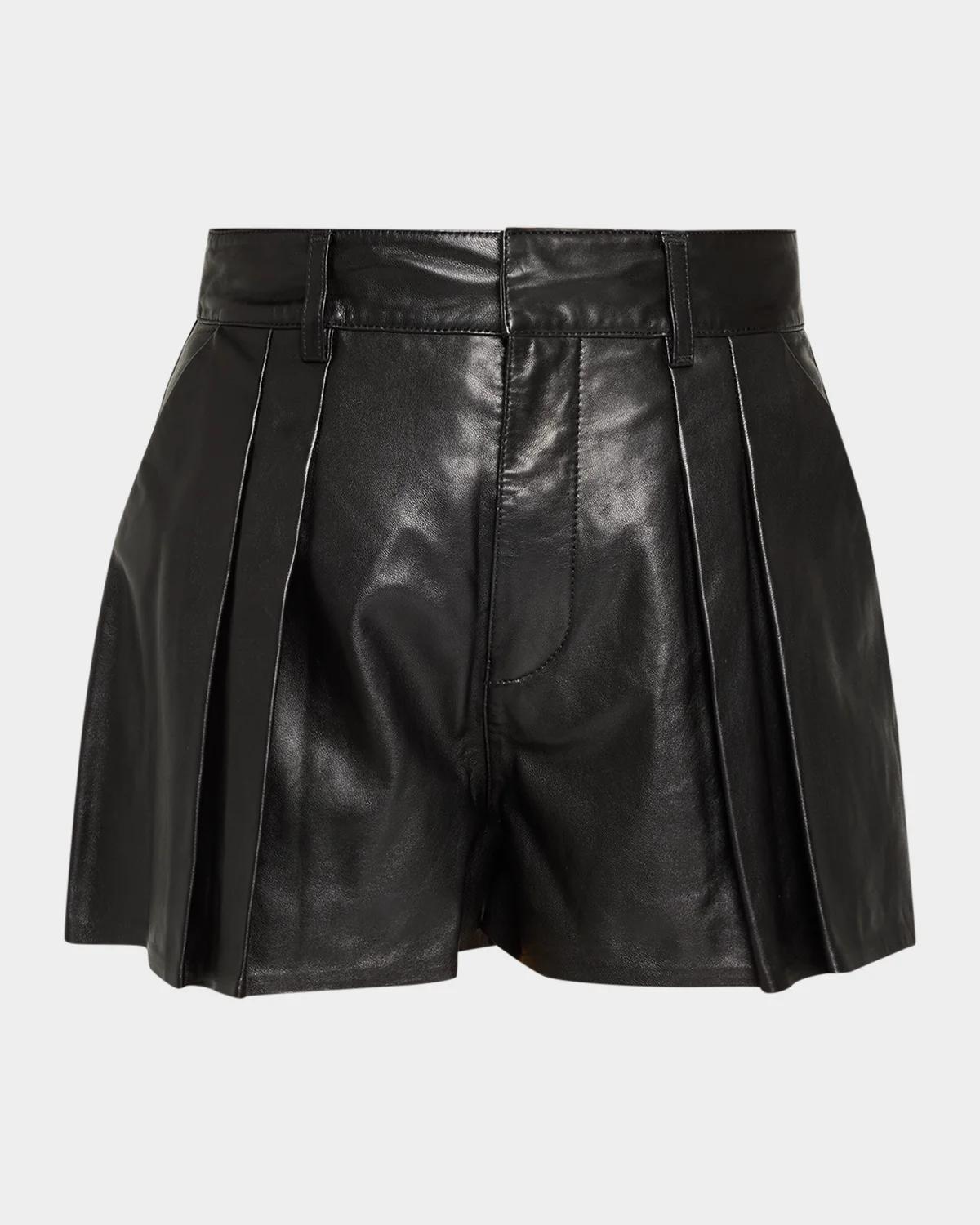FRAME The Leather Structural Shorts