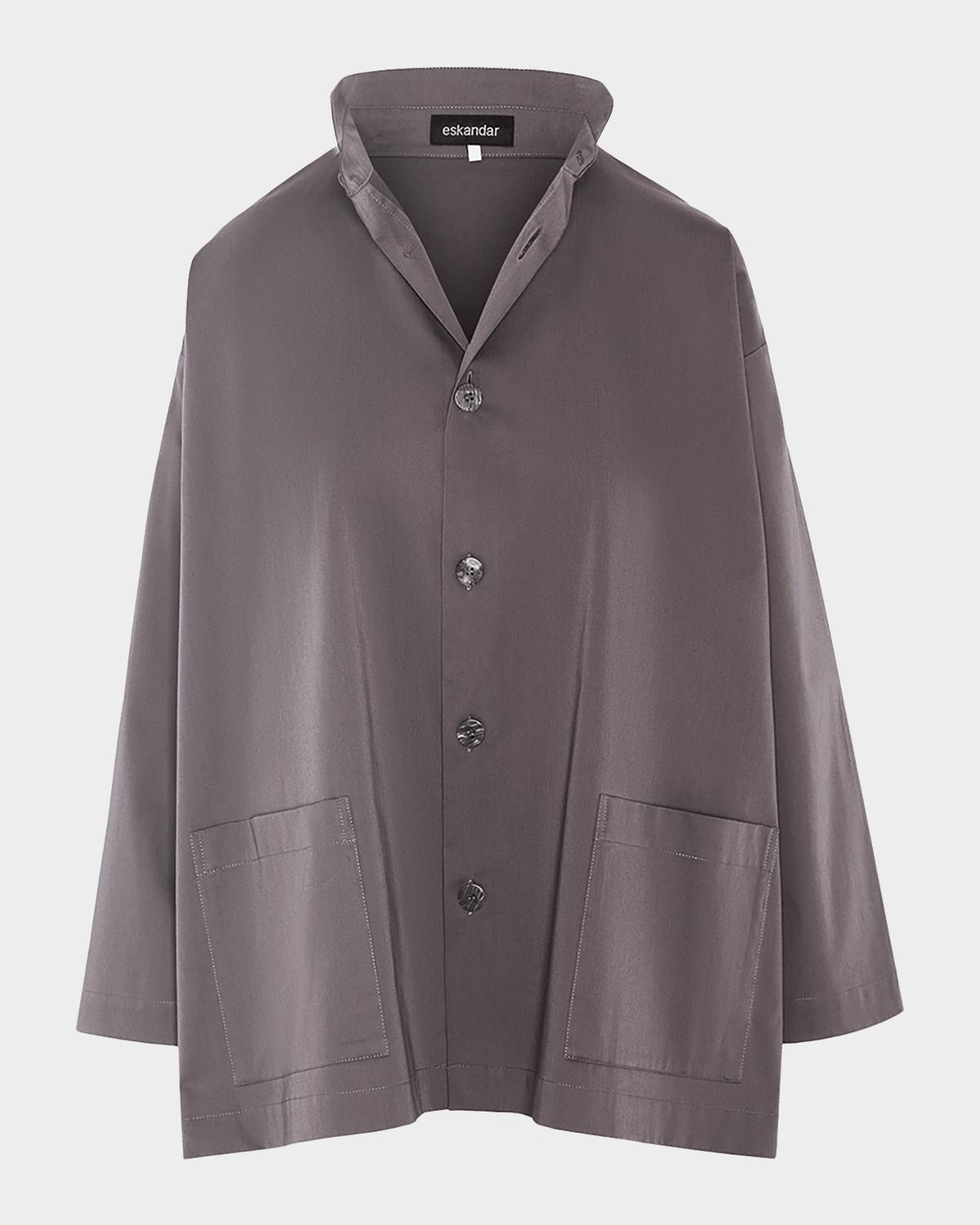 Eskandar Slim A-Line Stretch Cotton Jacket
