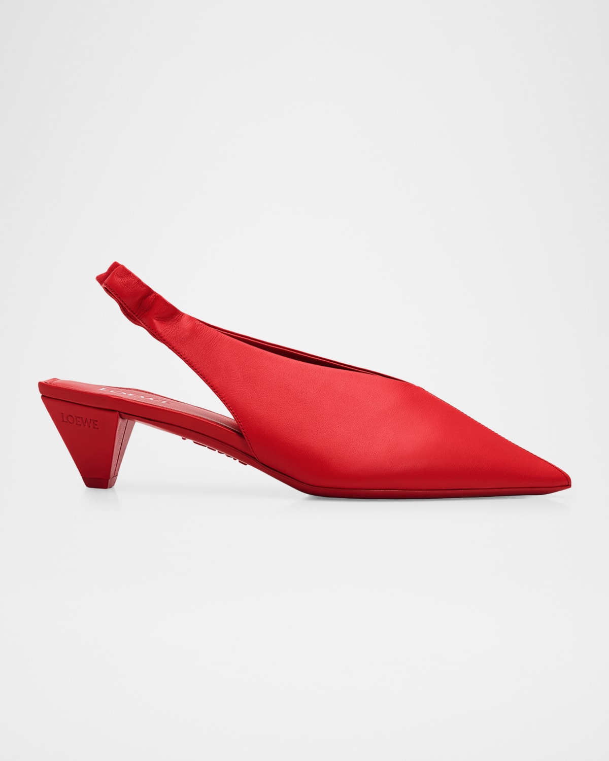 Loewe 45mm Origami Cubic Leather Slingback Pumps - Women's Clothing