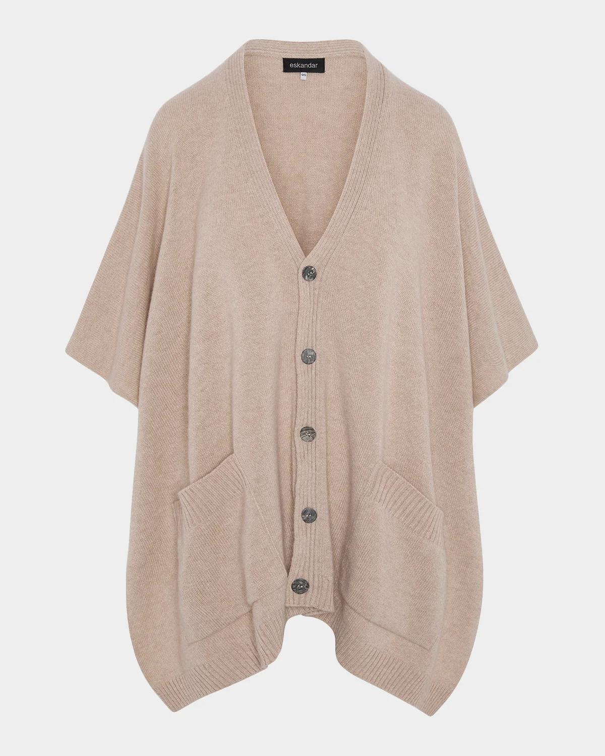 Eskandar Side-Slit Cashmere Cardigan