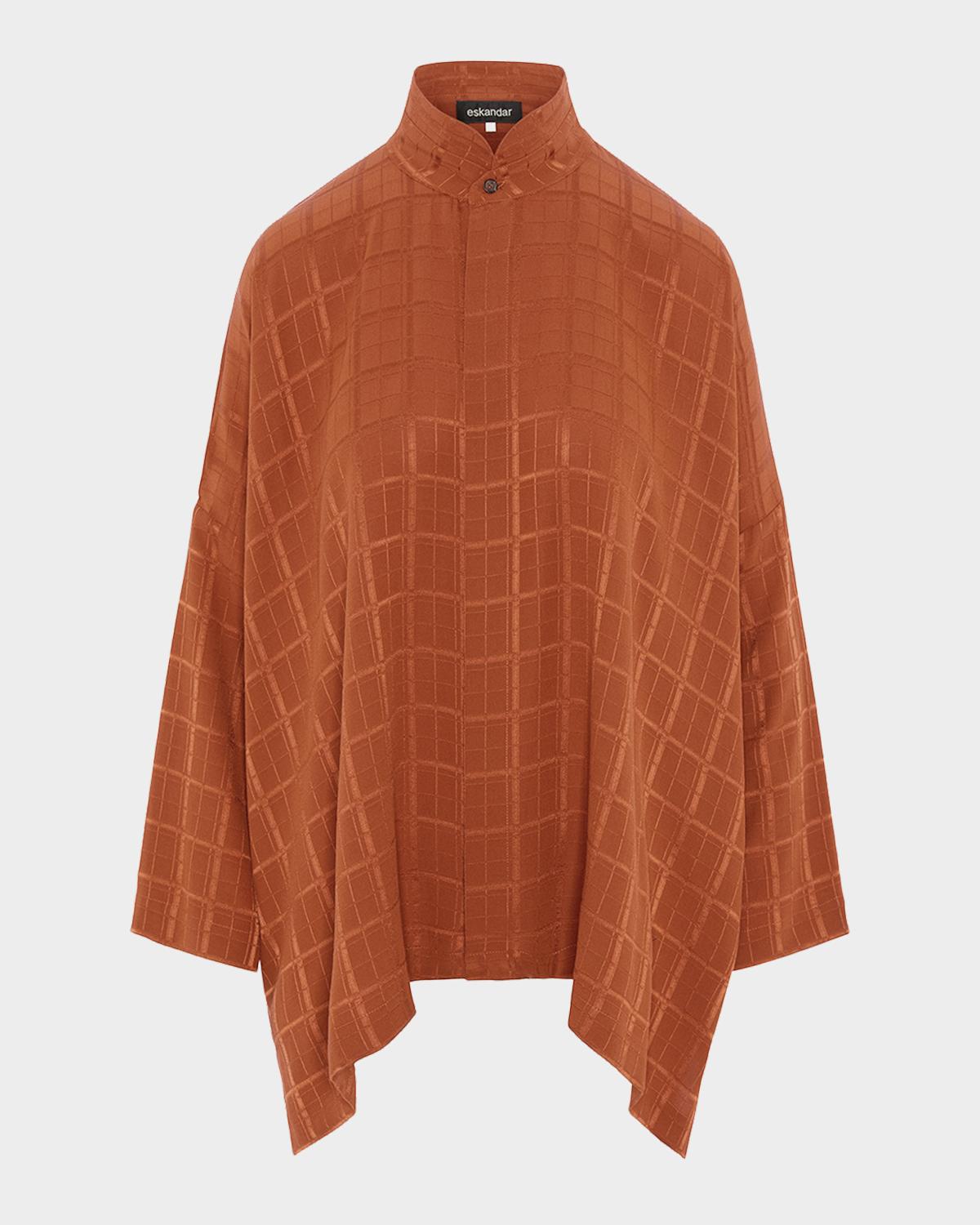 Eskandar Jacquard Silk Satin Shirt