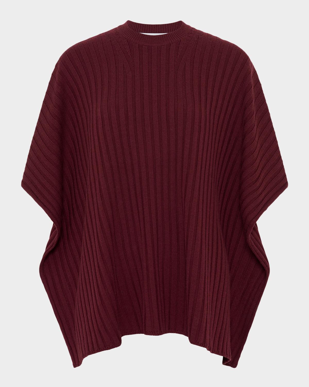 Gabriela Hearst Baron Wool-Cashmere Knit Cropped Poncho