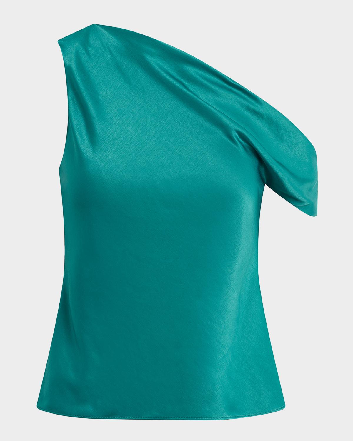 Favorite Daughter The Side Note One-Shoulder Satin Top