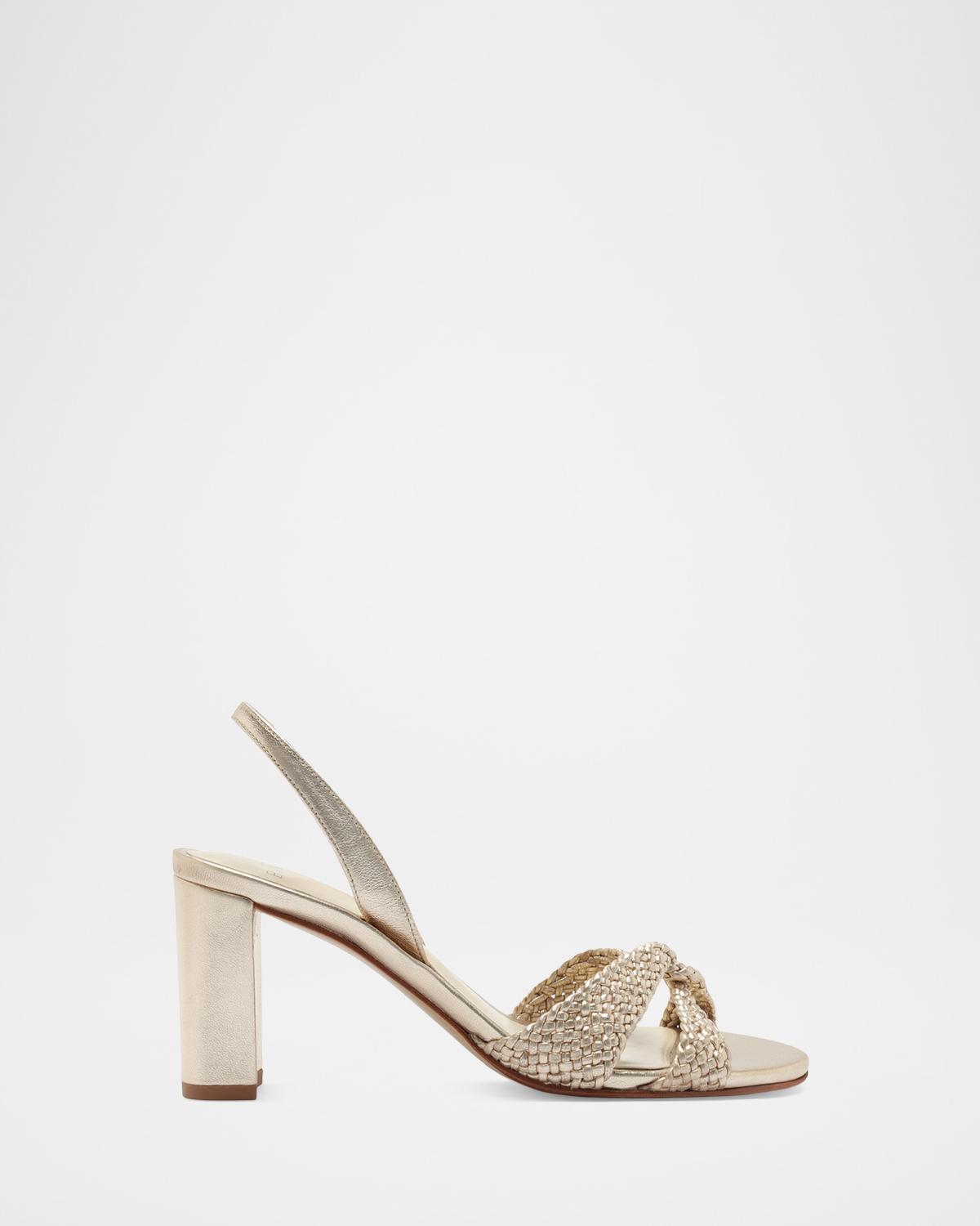 Alexandre Birman 75mm Sabrina Metallic Block Heel Sandals