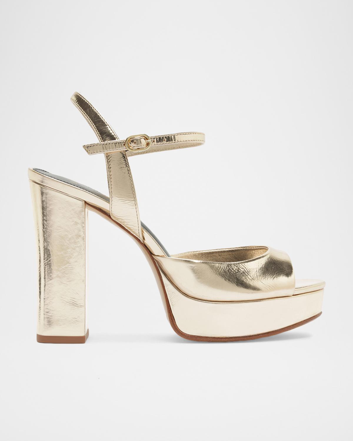 Alexandre Birman 110mm Amy Metallic Platform Sandals