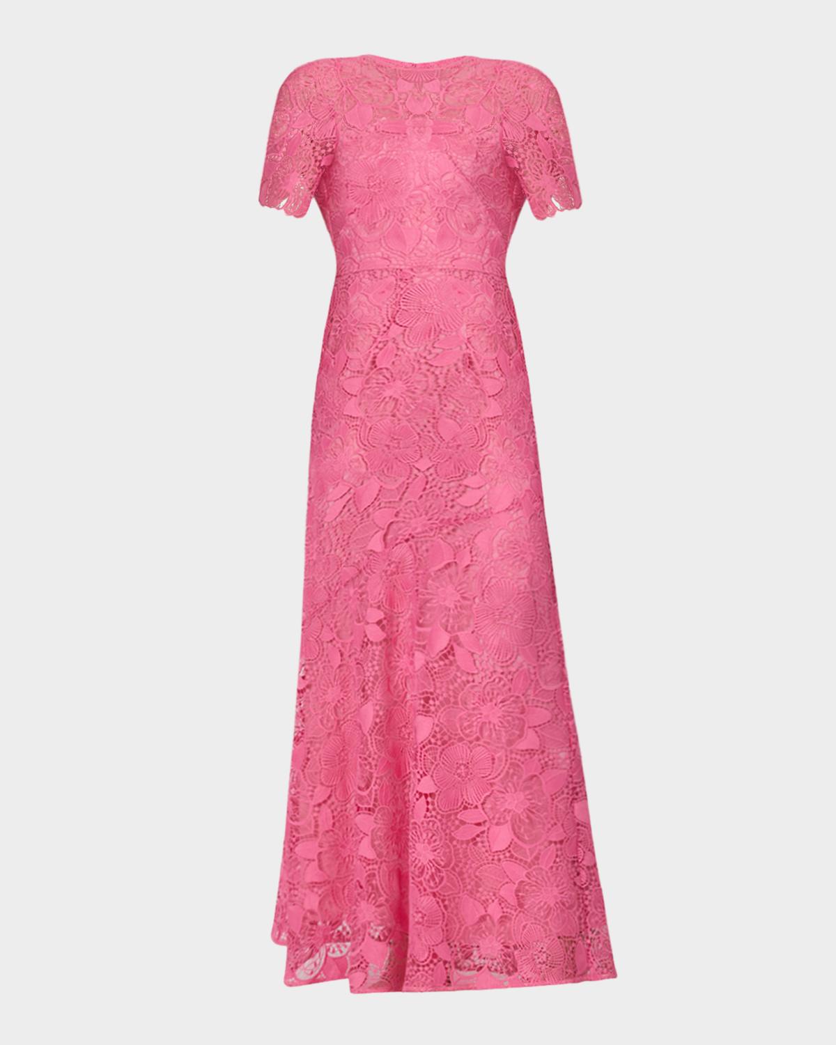 Shoshanna Ellie Floral Lace A-Line Gown