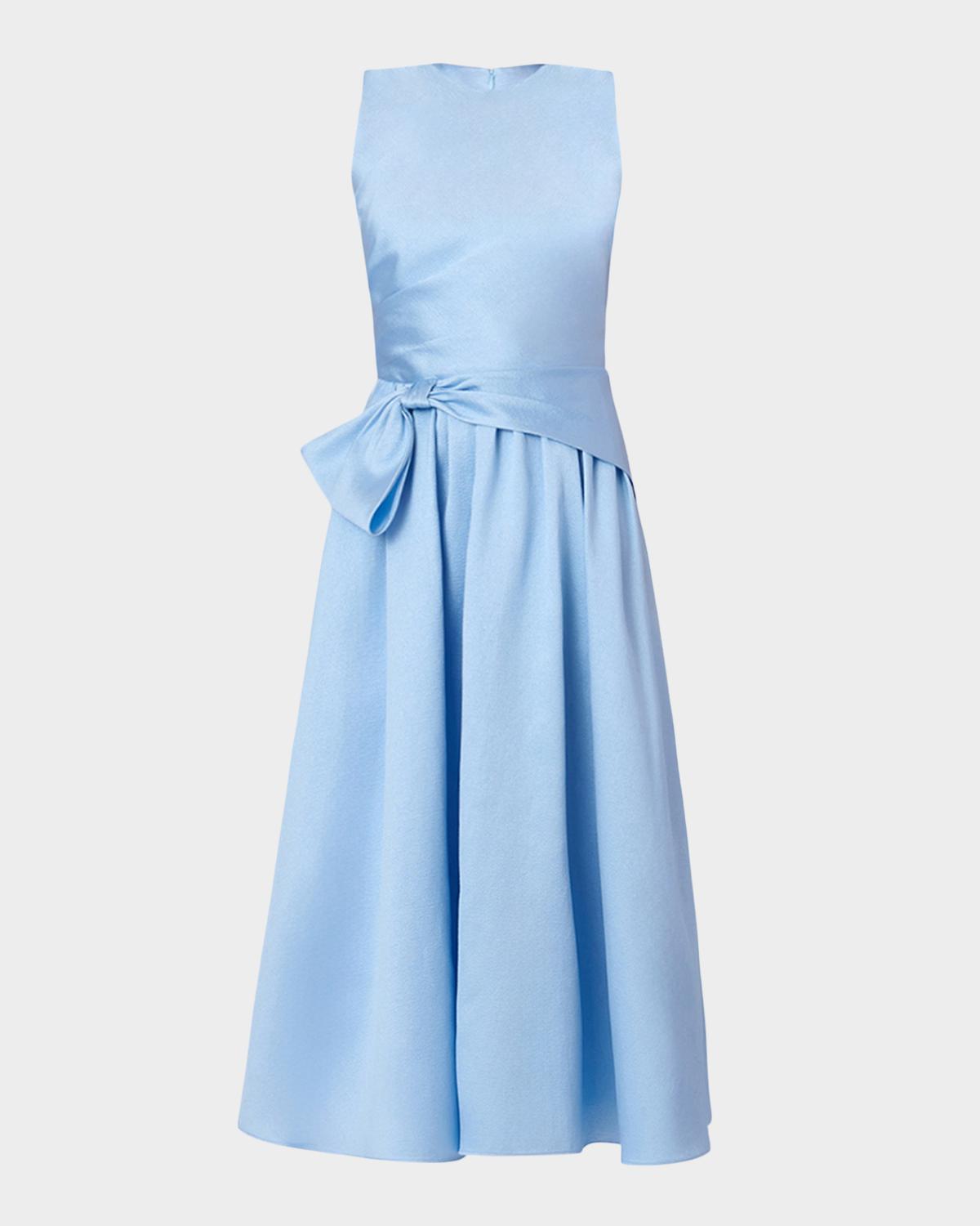 Shoshanna Remy Sleeveless Draped A-Line Midi Dress