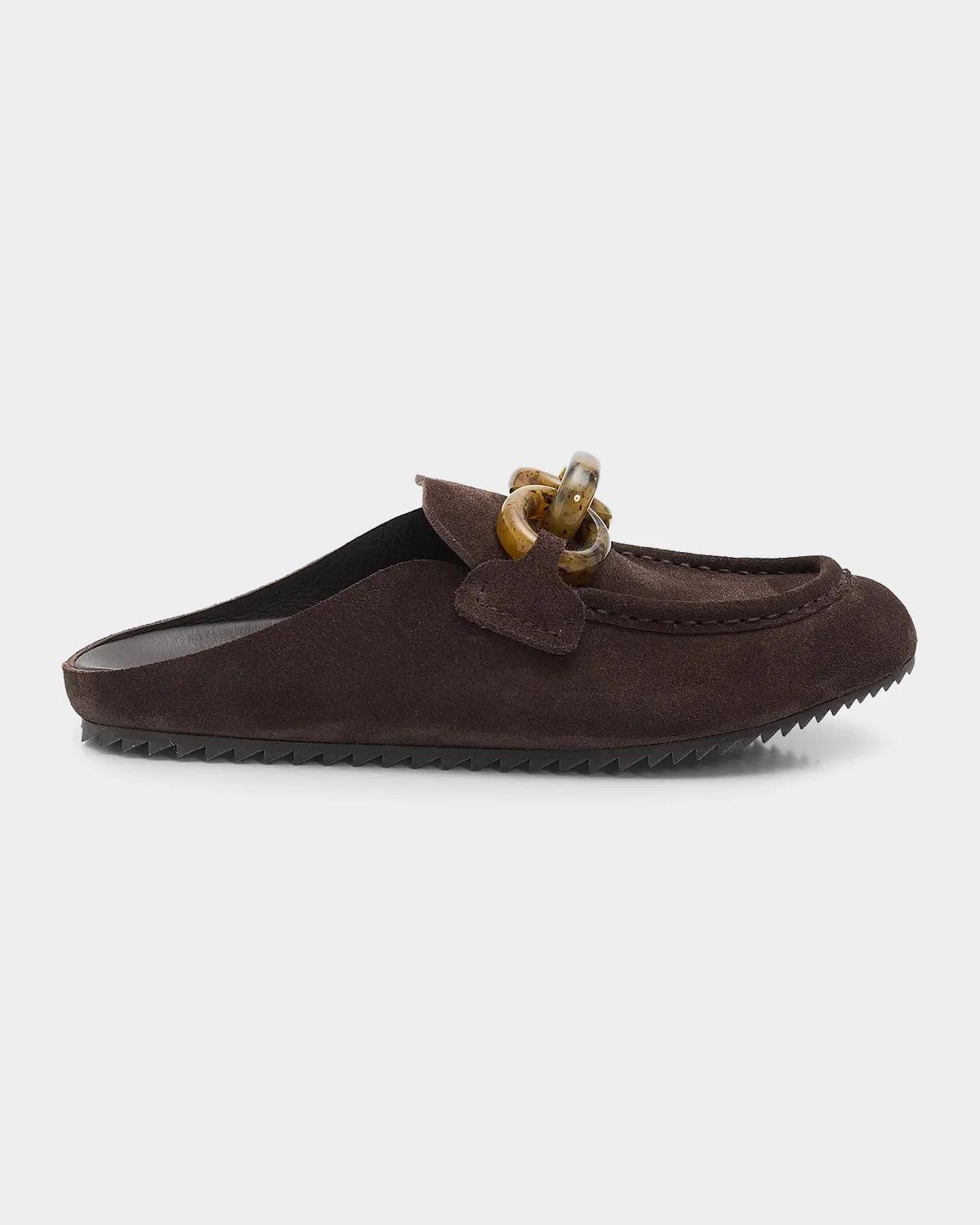 Pedro Garcia Bilma Suede Mules In Brown Cast