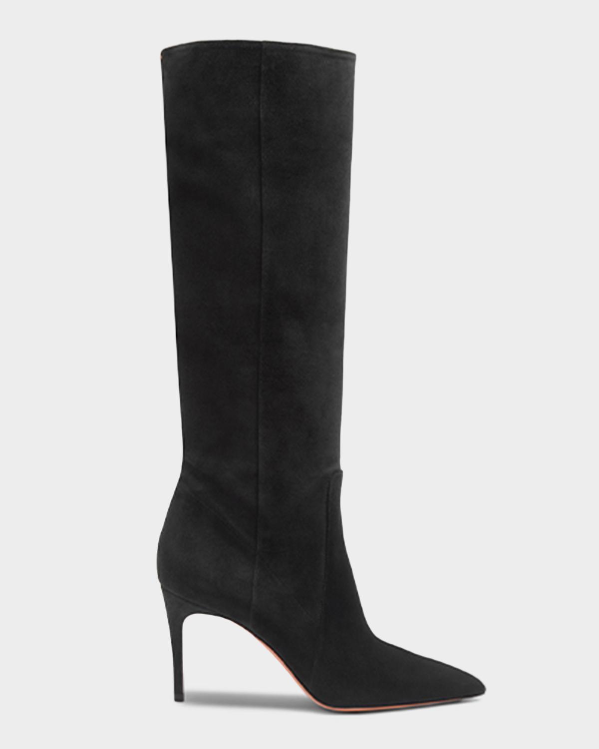Santoni 85mm Suede Knee-High Boots