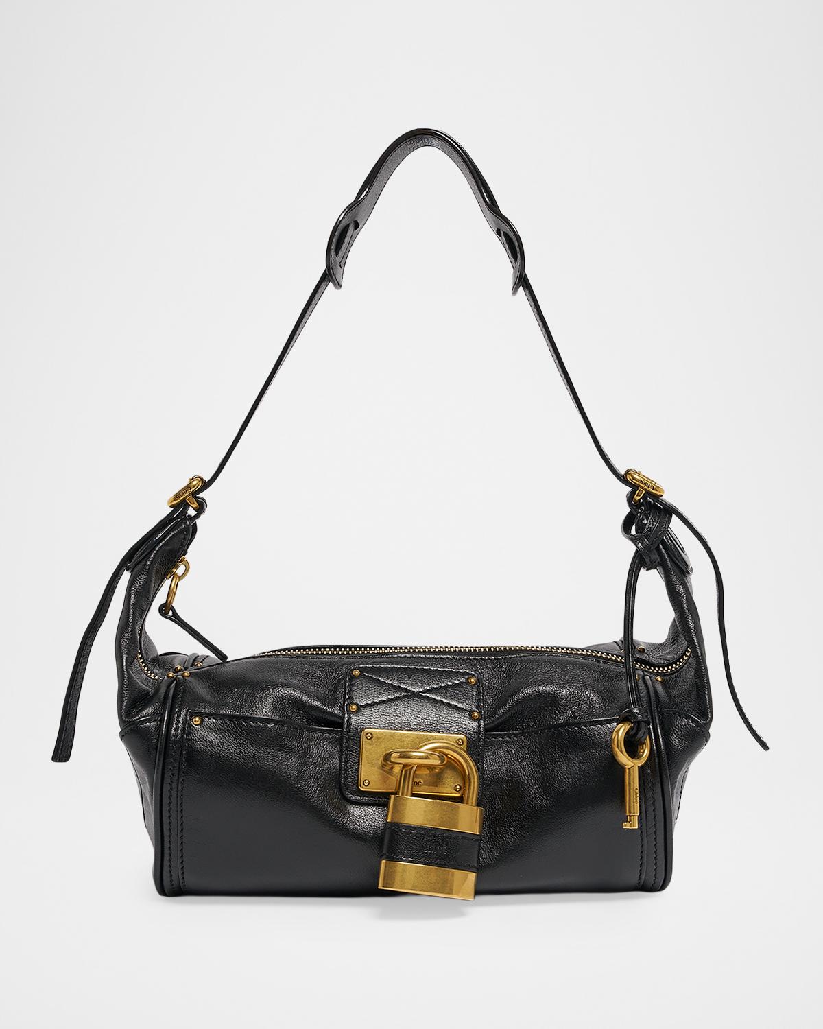 Chloe Paddington Grained Leather Black Crossbody Bag