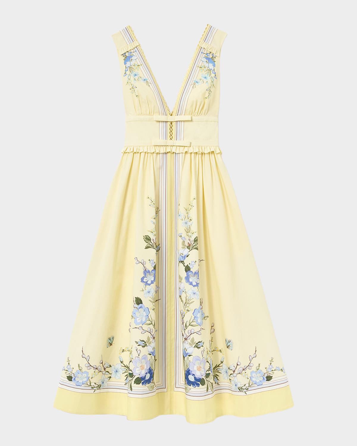 Self-Portrait Floral Cotton Midi Dress