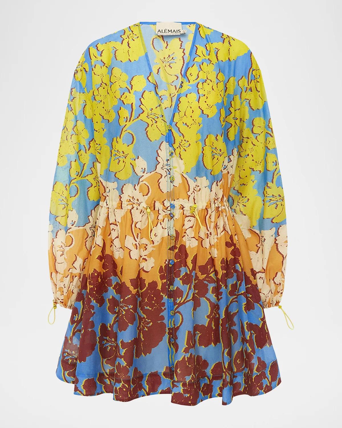 Splice Cotton-Silk Mini Dress