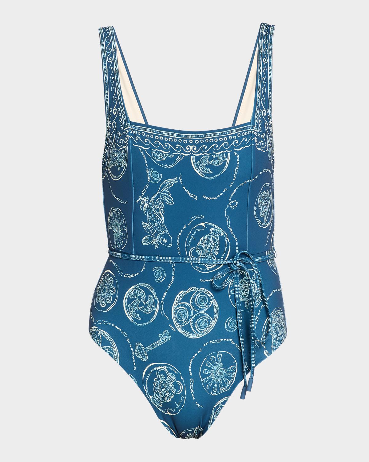 ALÉMAIS Lucky Square-Neck One-Piece Swimsuit