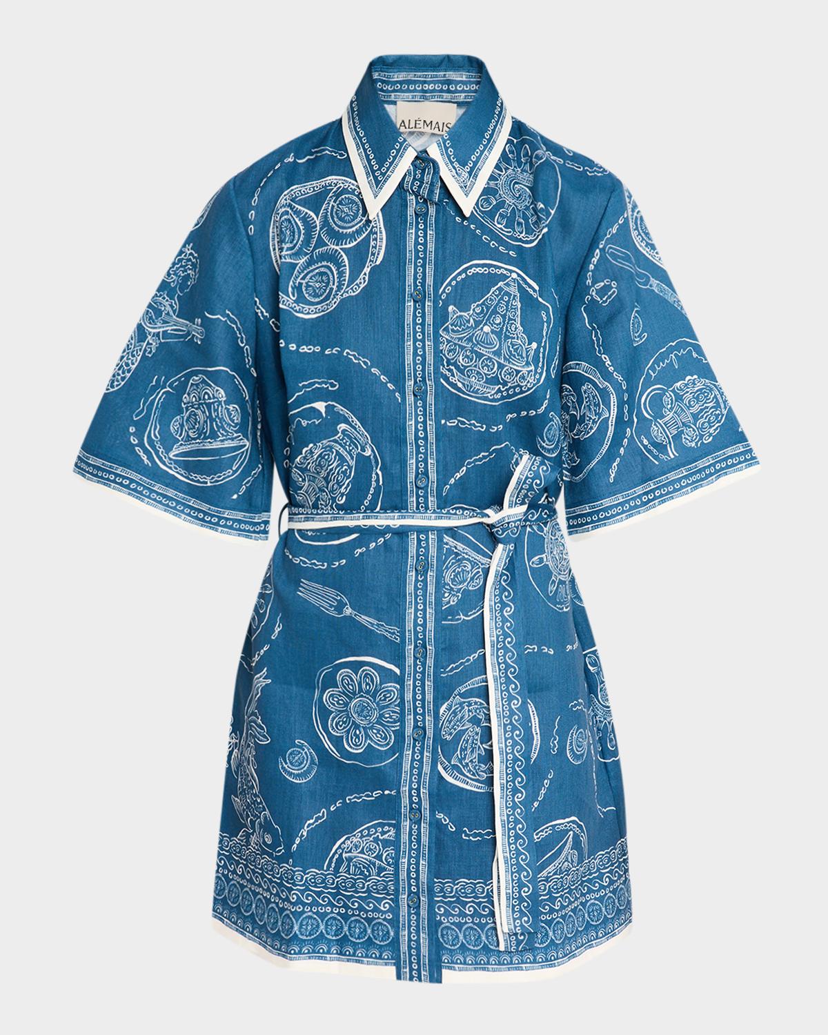 ALÉMAIS Lucky Belted Mini Shirtdress