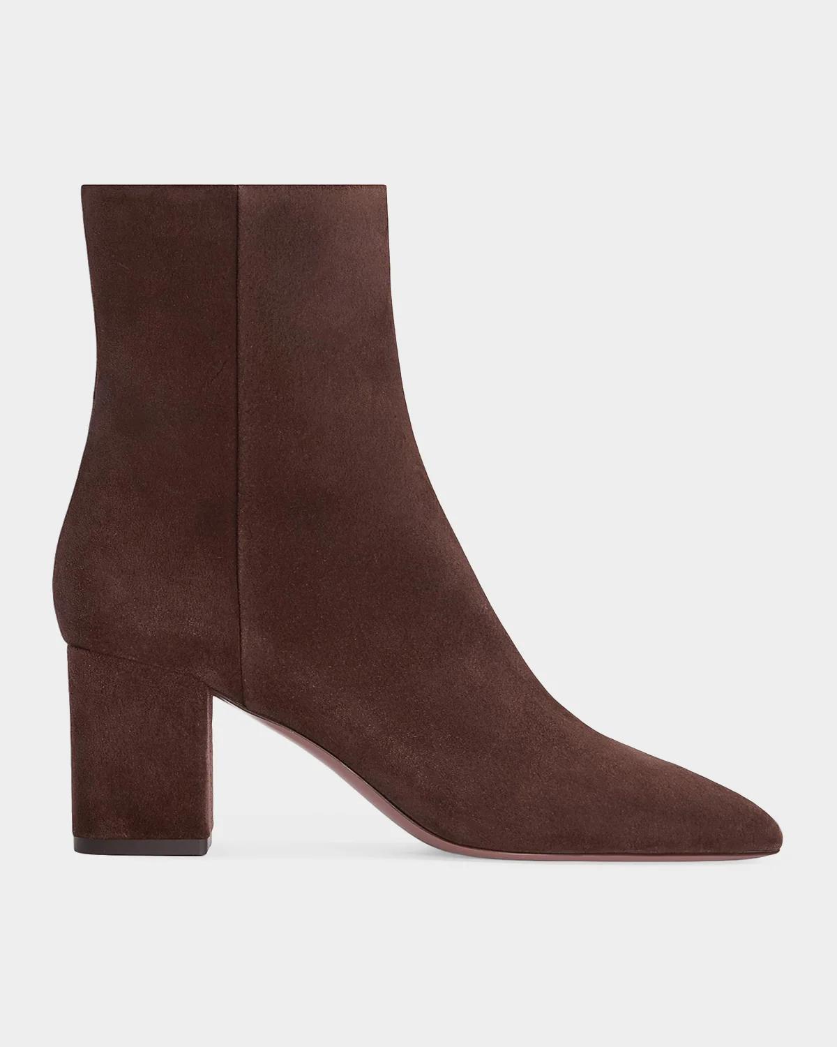 Paris Texas Anja 70mm Suede Ankle Boots In Cioccolato