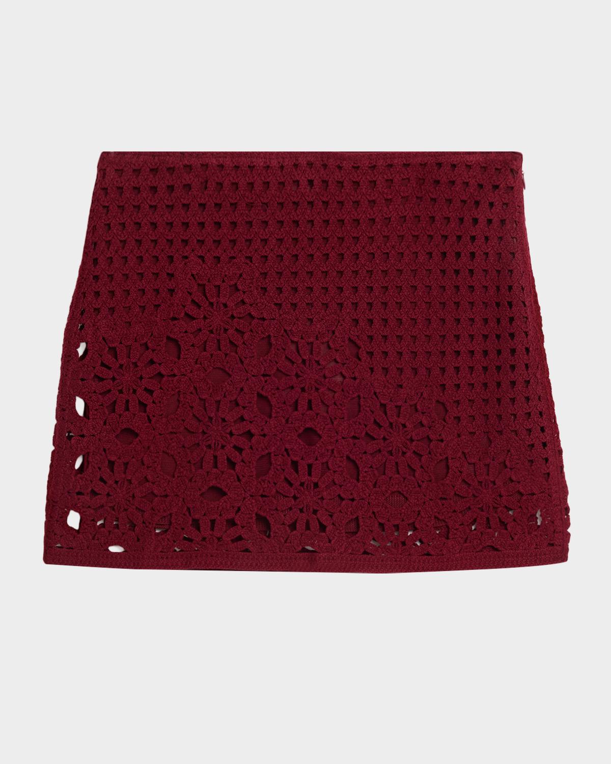 FRAME The Postcard Crochet Mini Skirt
