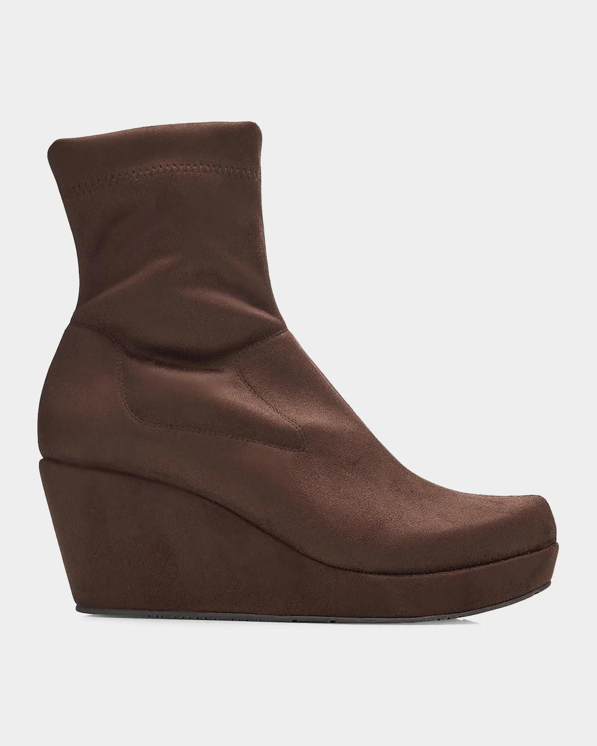 Pedro Garcia Aliana 65MM Suede Wedge Sock Boots
