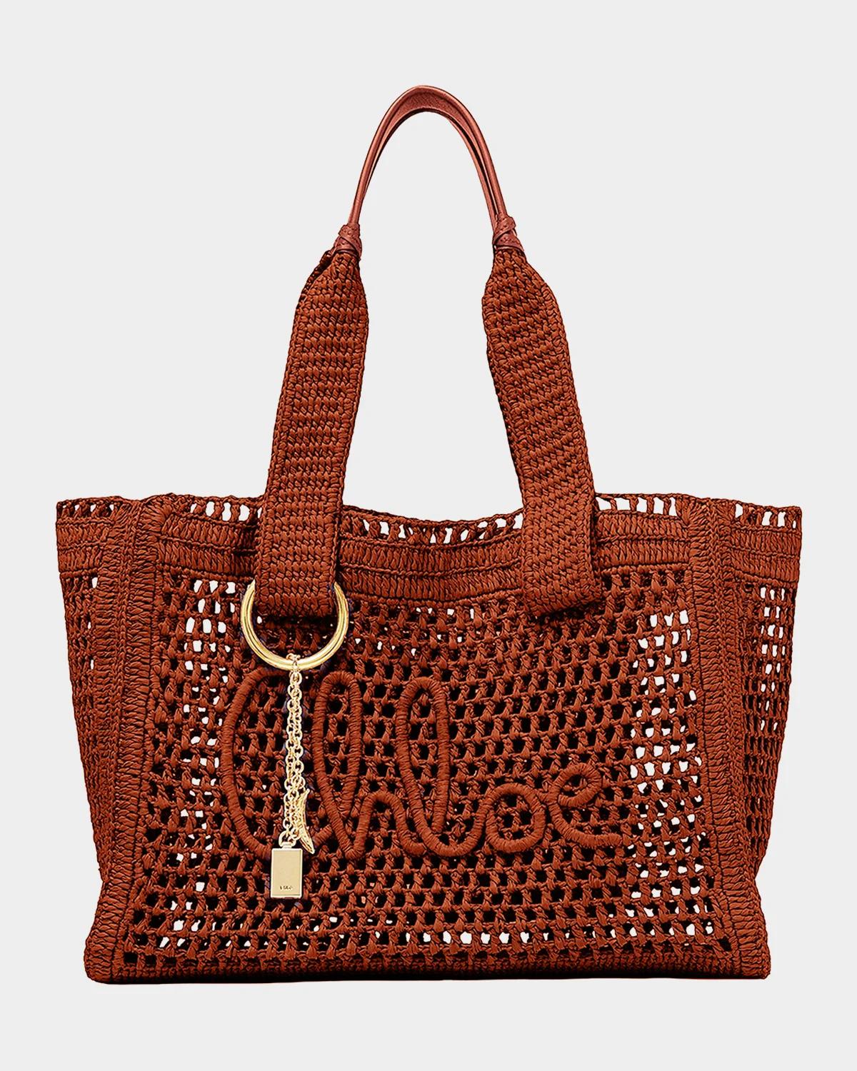 Summer Banana Raffia Tote Bag