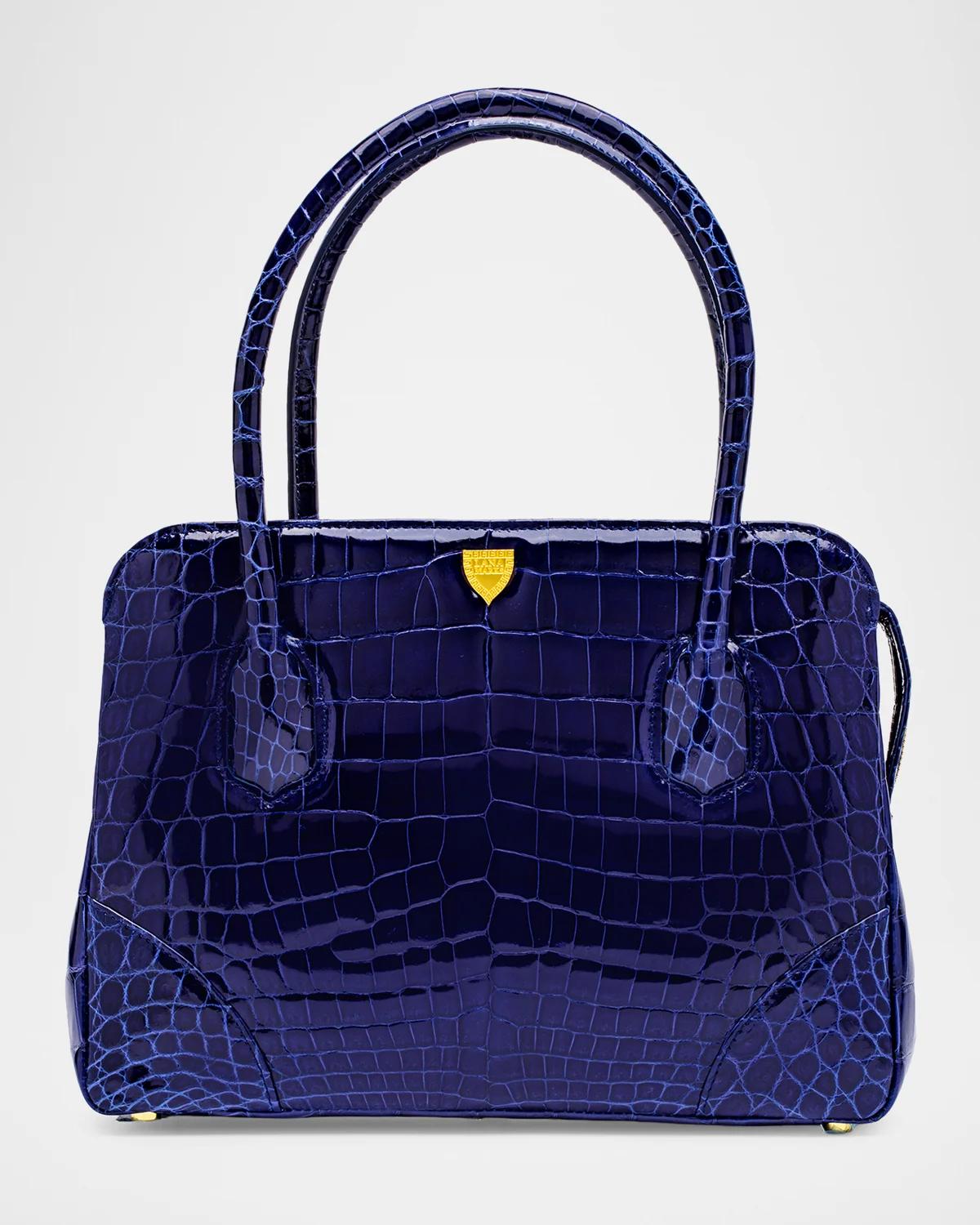 Baby Jet Glossy Alligator Tote Bag