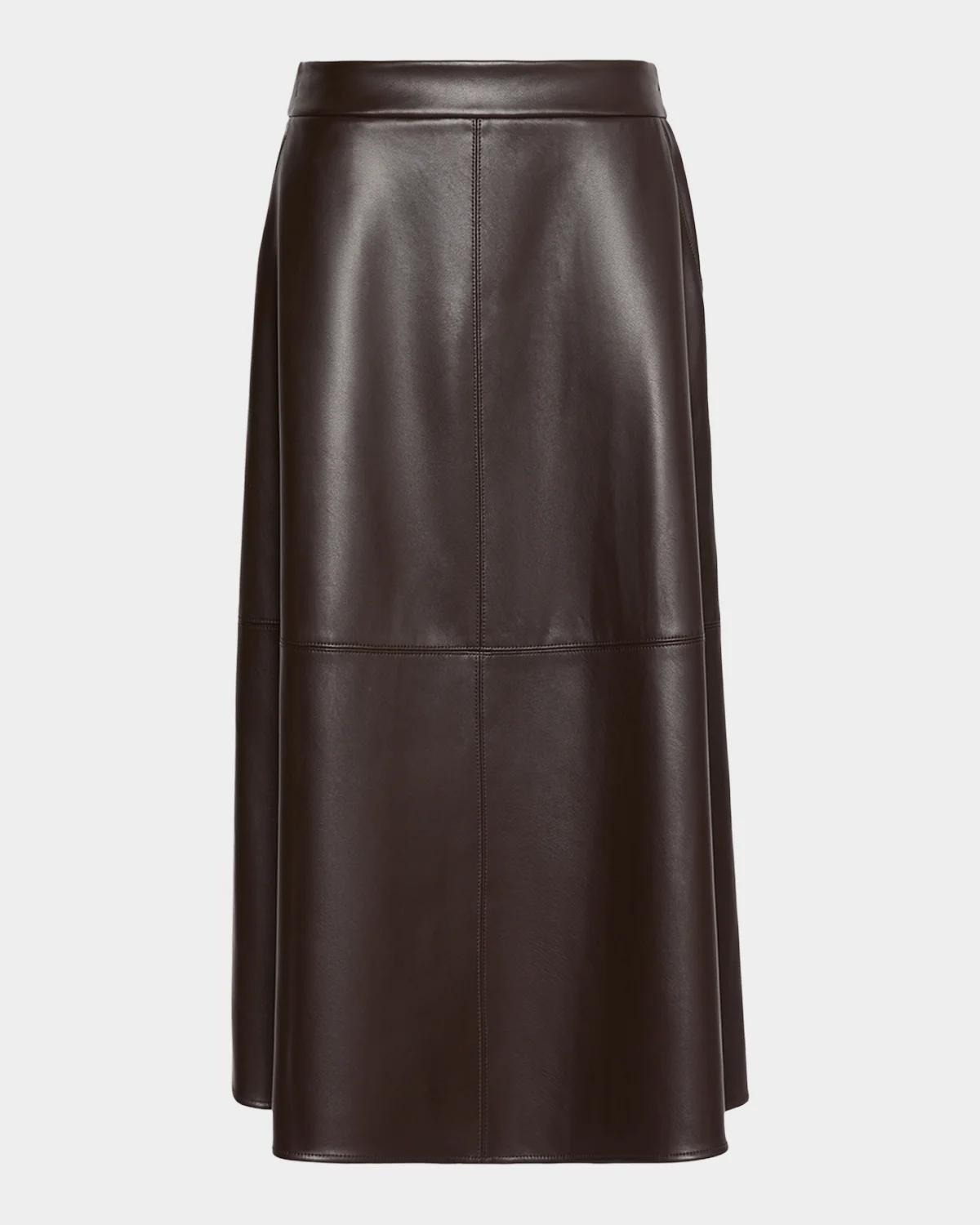 Max Mara Faux-Leather Midi Skirt
