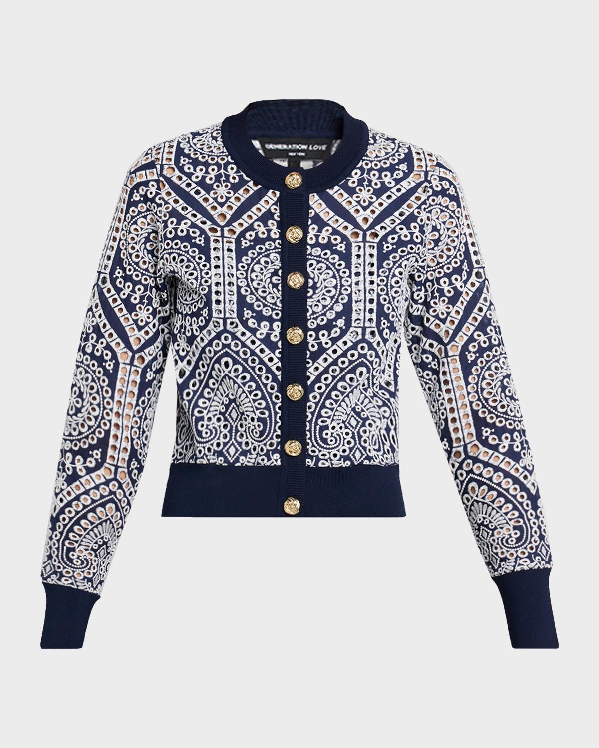 Generation Love Erin Cotton Eyelet Cardigan