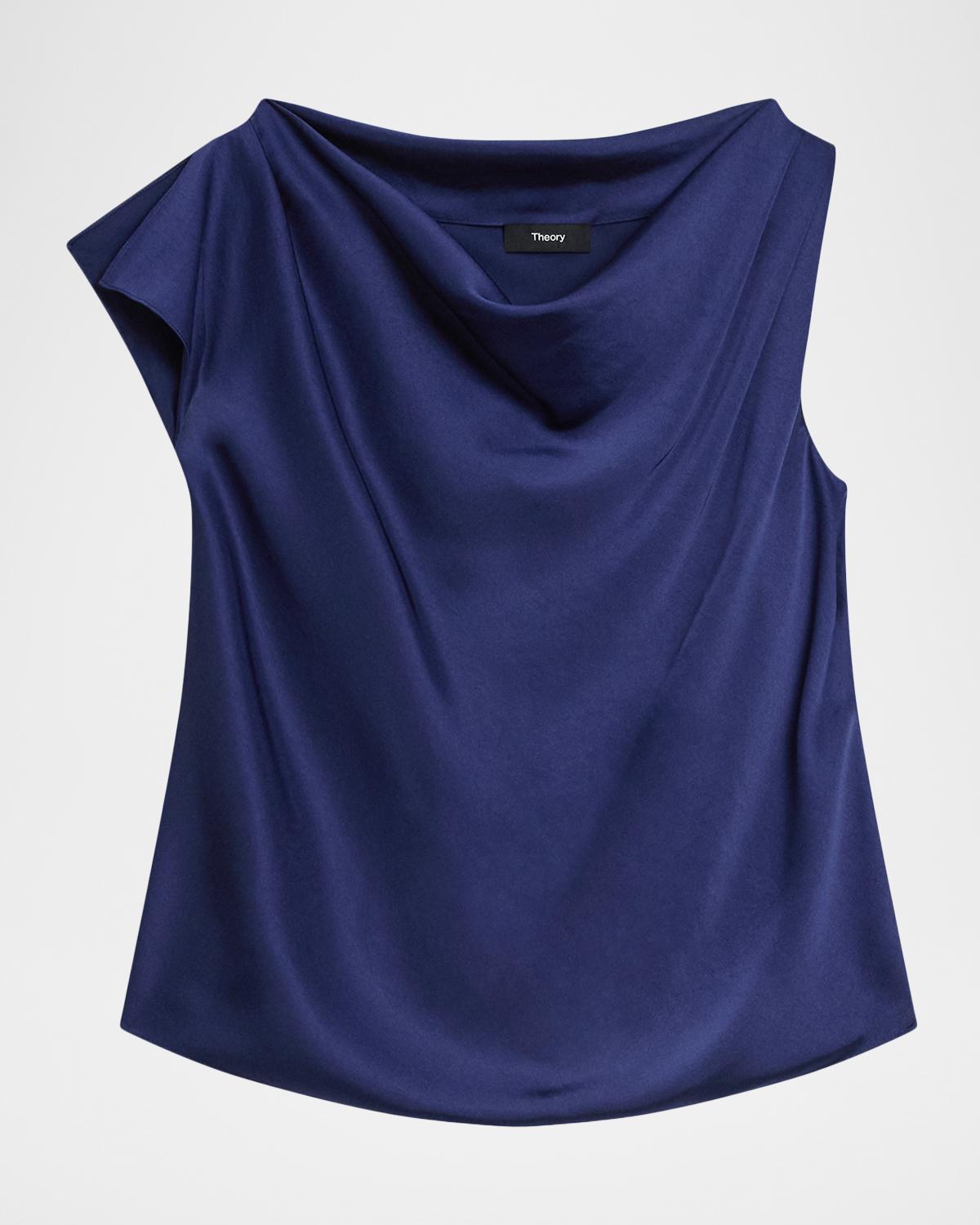 Cowlneck Satin Blouse