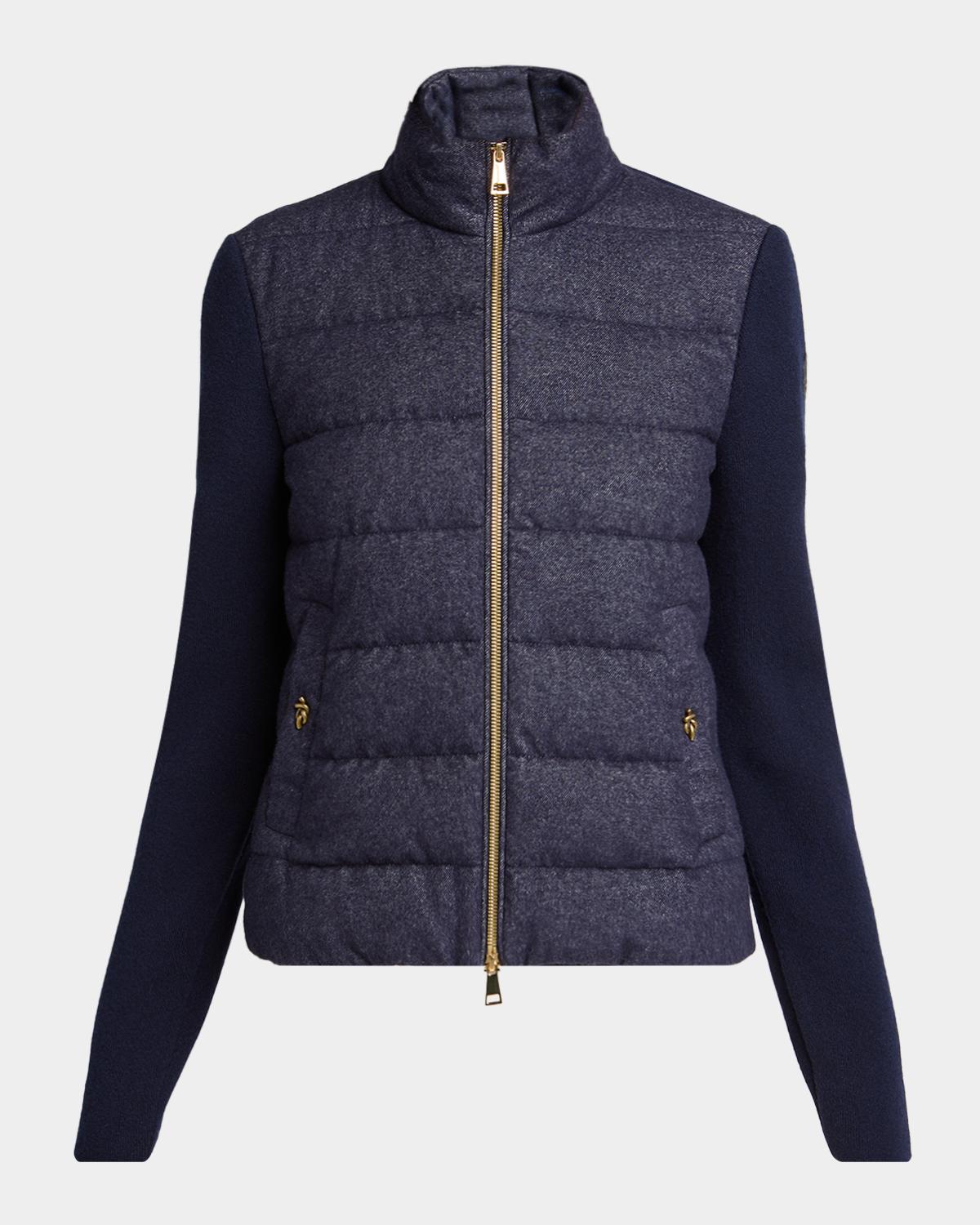 Moncler Genius Wool & Cashmere Padded Zip-Up Cardigan