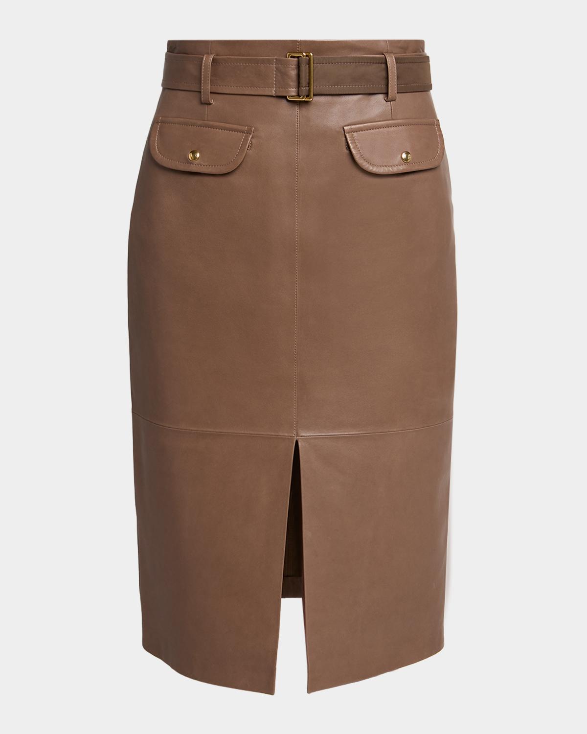 Moncler Leather Pencil Skirt