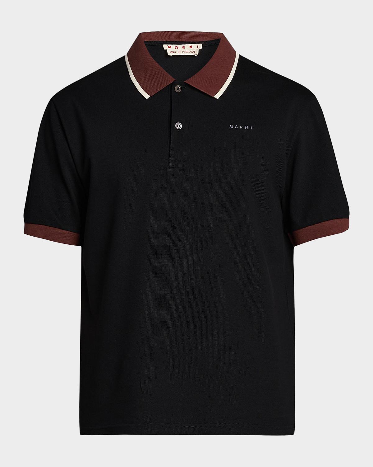 Marni Men's Short-Sleeve Cotton Pique Polo Shirt