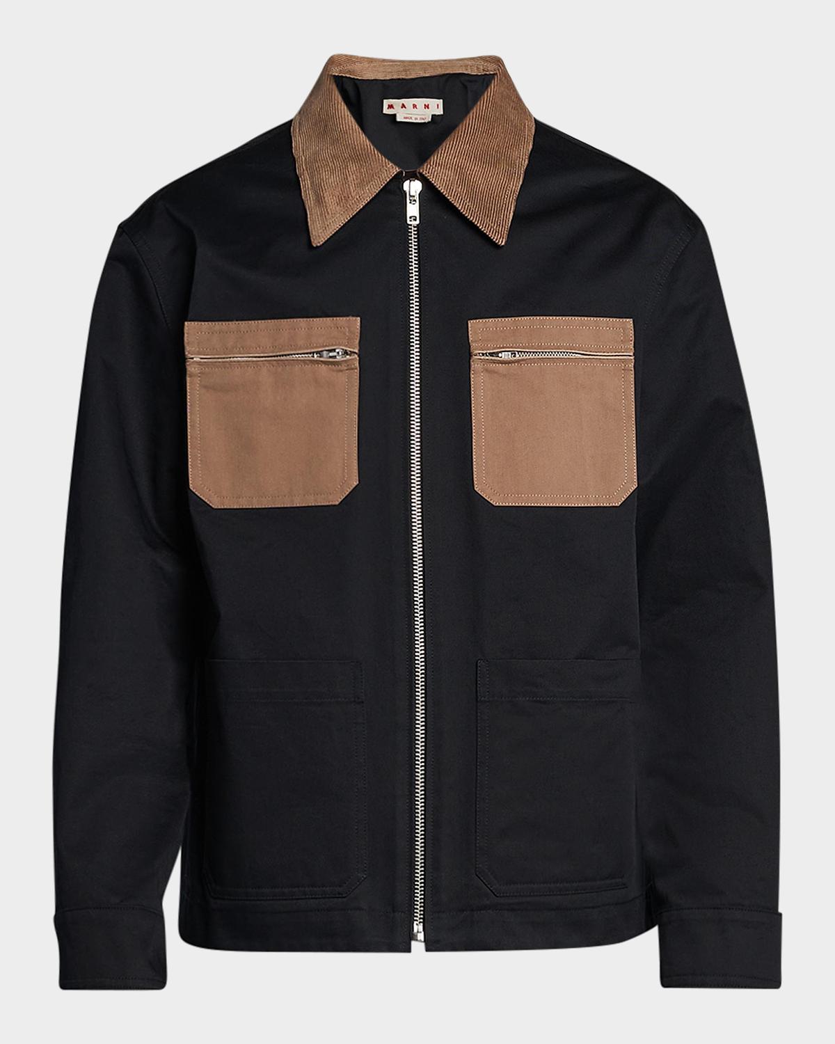 Marni Men's Contrast-Pocket Cargo Jacket