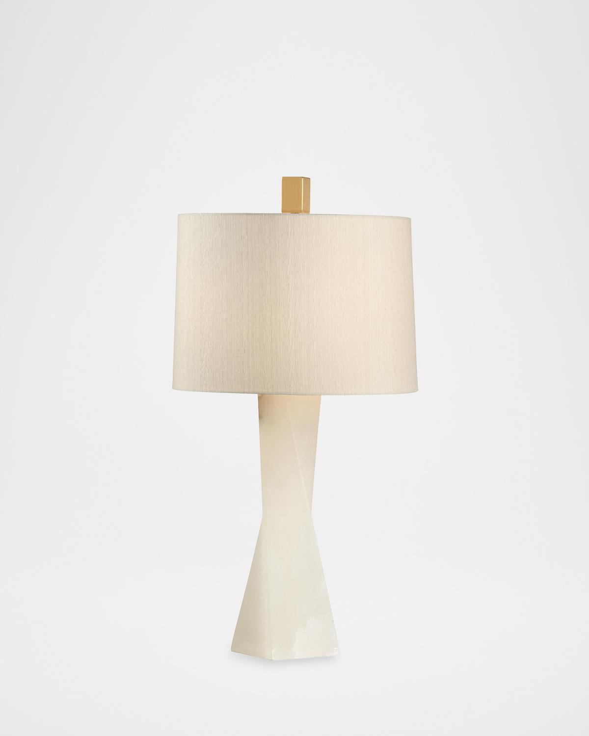 Twist and Shout 33" 2-Light Alabaster Table Lamp