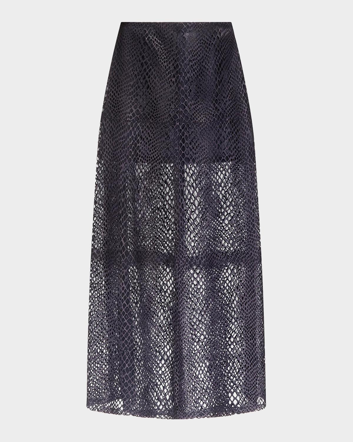 TWP Leather A-Line Midi Skirt