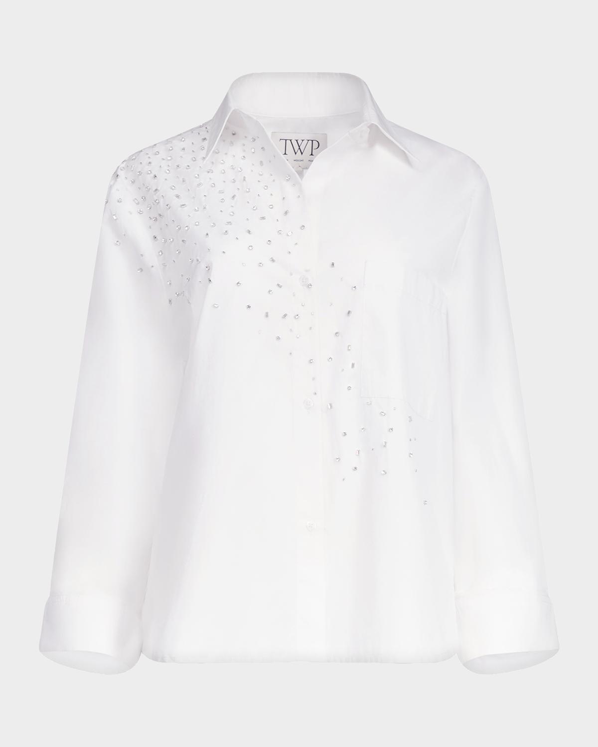 TWP Next Morning Embellished Button-Front Shirt
