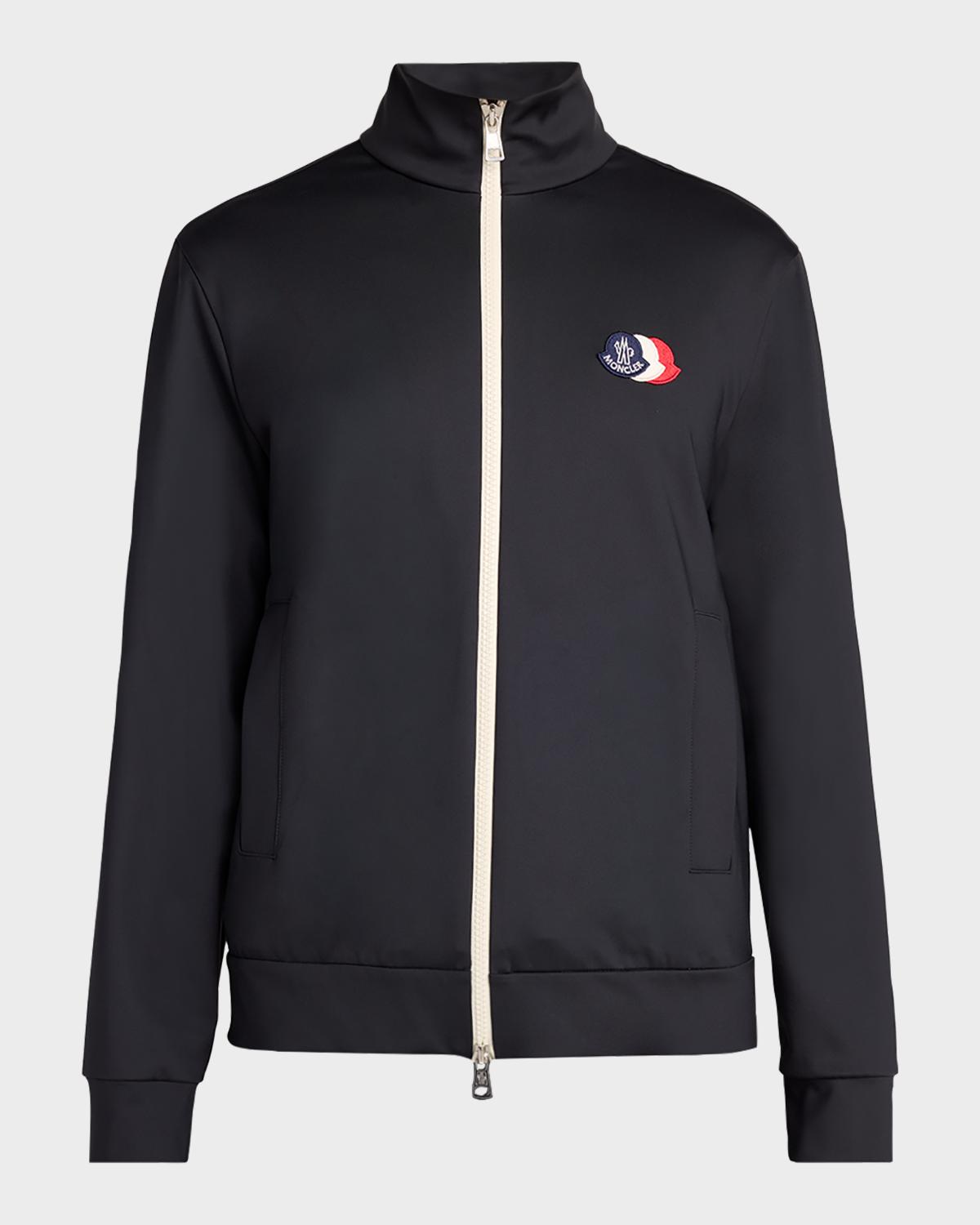 Moncler Men's Stand-Collar Technical Jersey Sweatshirt