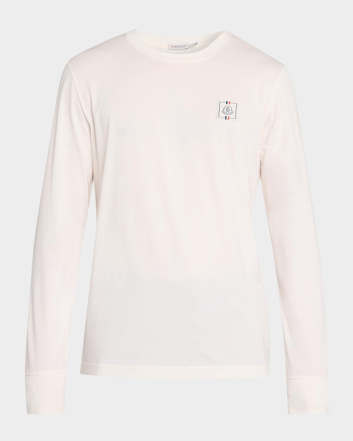 Moncler Men's Logo Patch Long-Sleeve Cotton T-Shirt