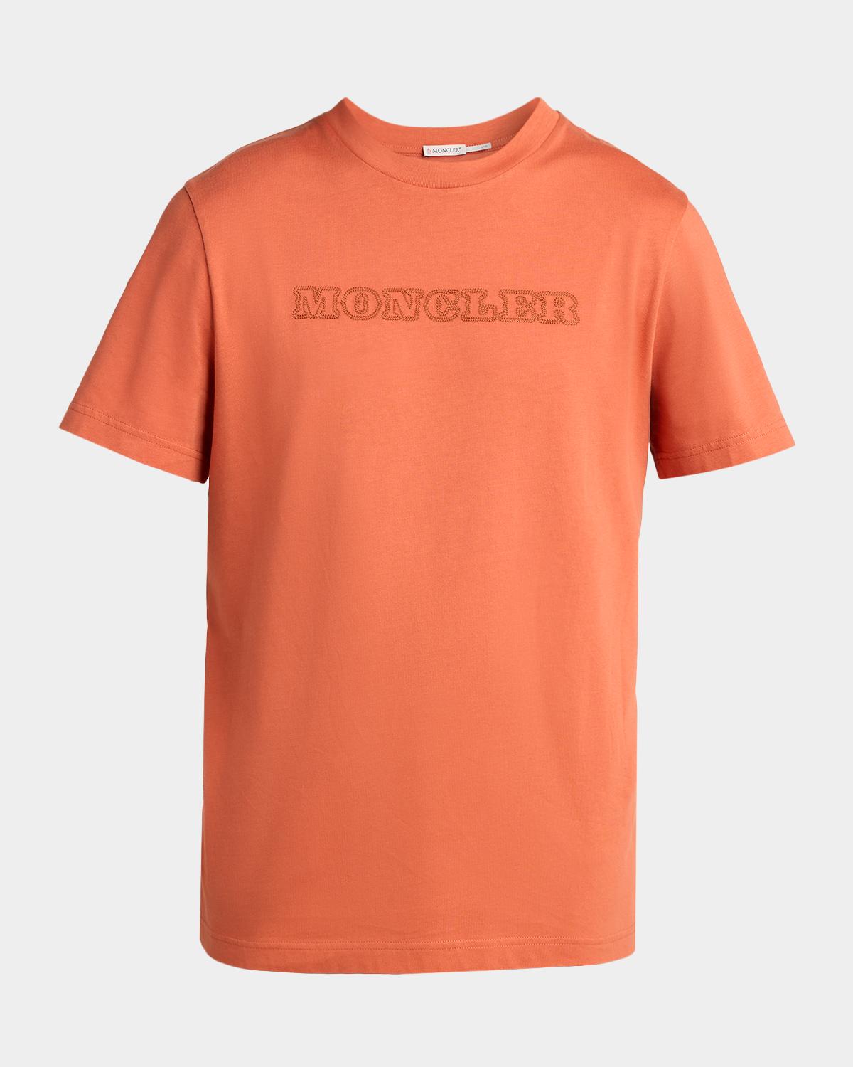 Moncler Men's Tonal Logo Outline Crewneck T-Shirt
