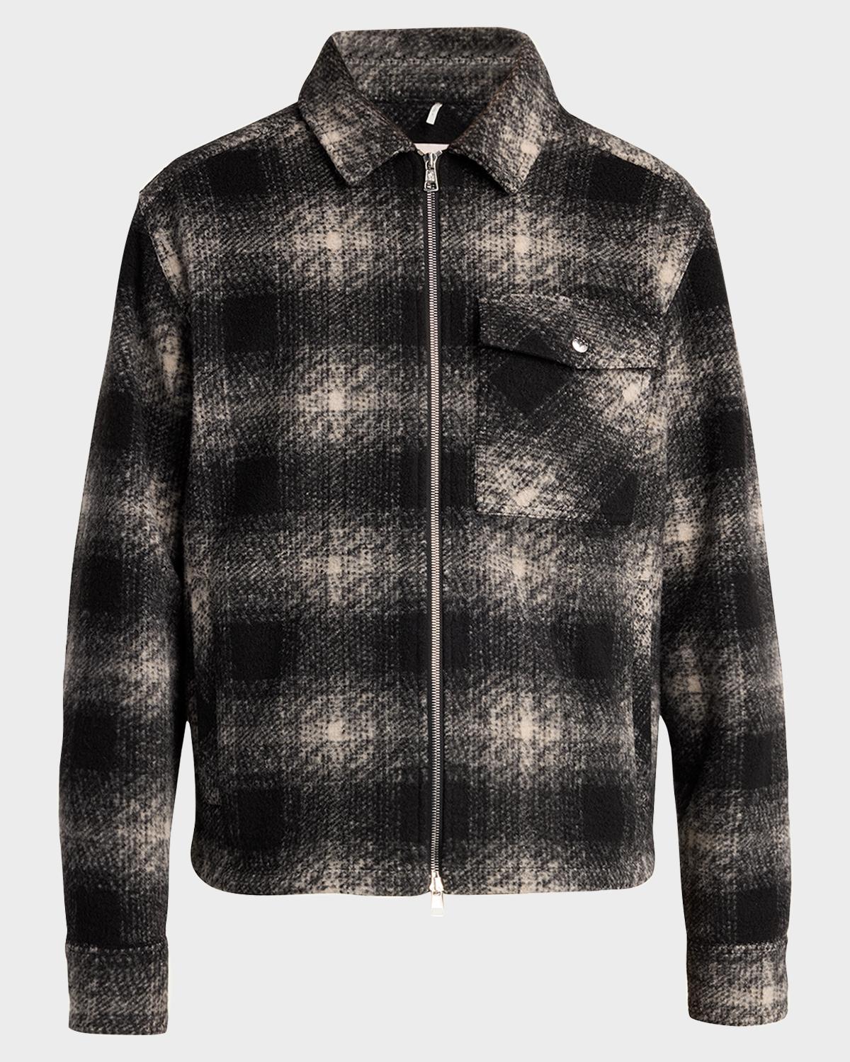 Moncler Men's Buffalo Check Full-Zip Shirt Jacket