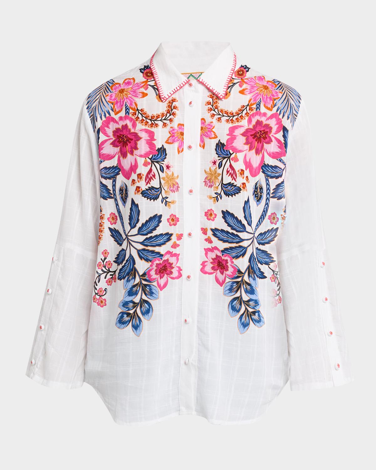 Johnny Was Floral Button-Down Shirt