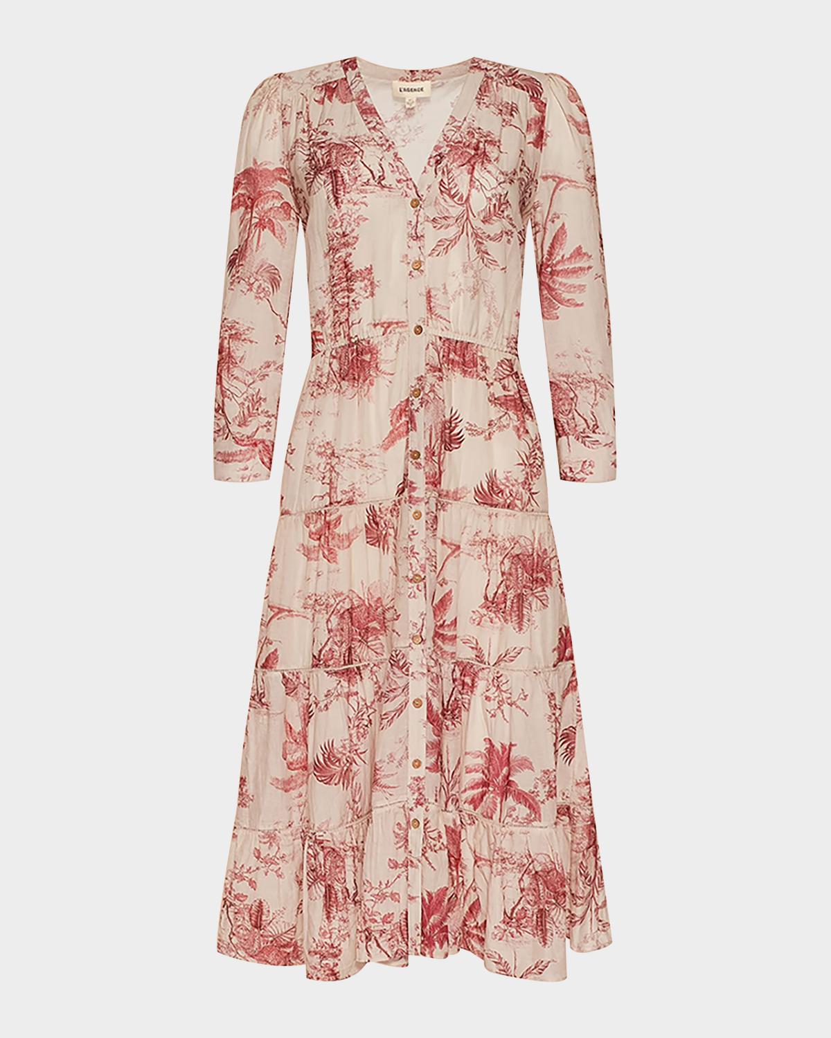 L 'AGENCE Serafine Textured Toile Midi Dress